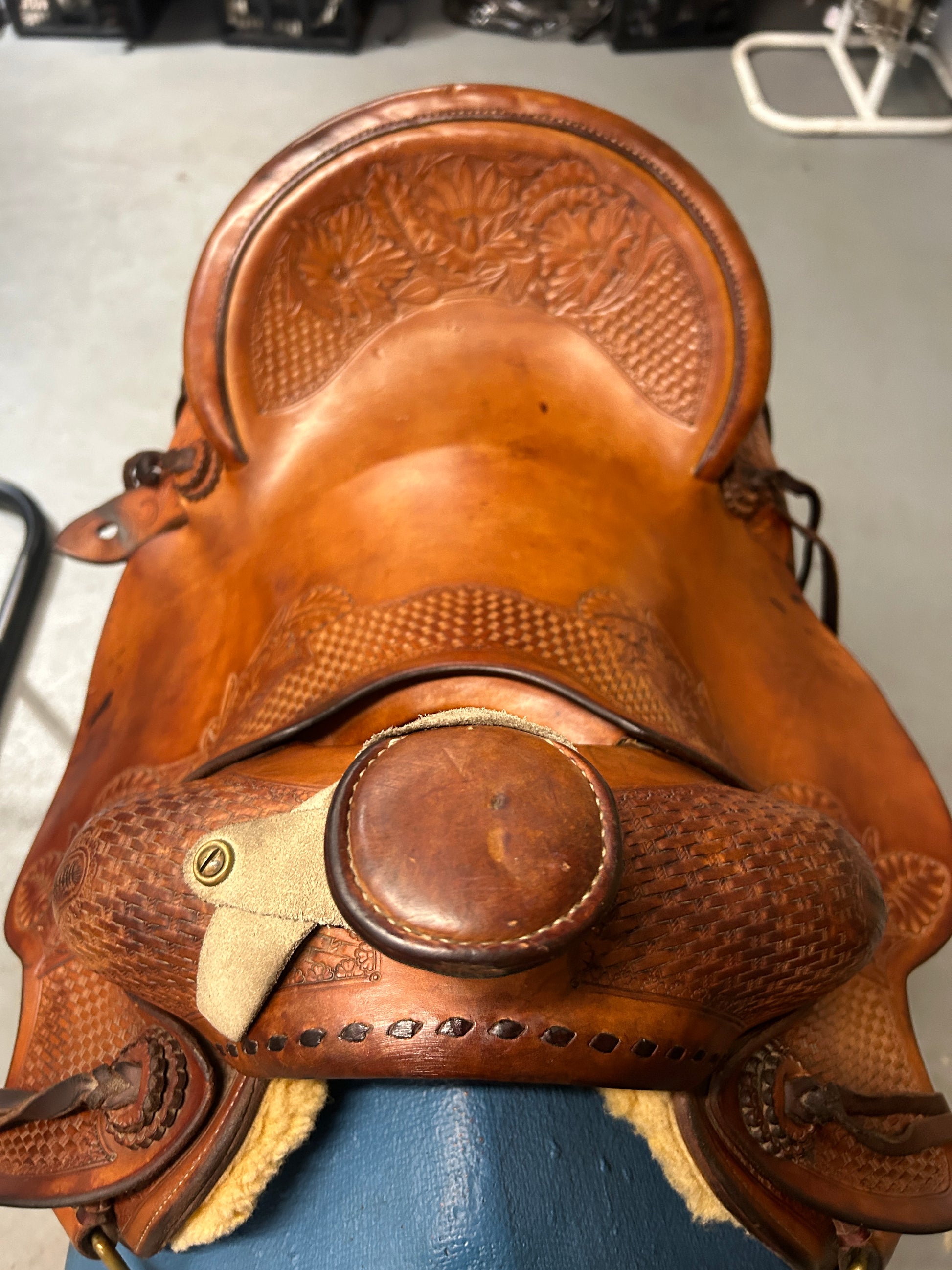 16" Ross Ellas Custom Western Saddle-Saddle-Consignment-Evolution Equestrian Co.
