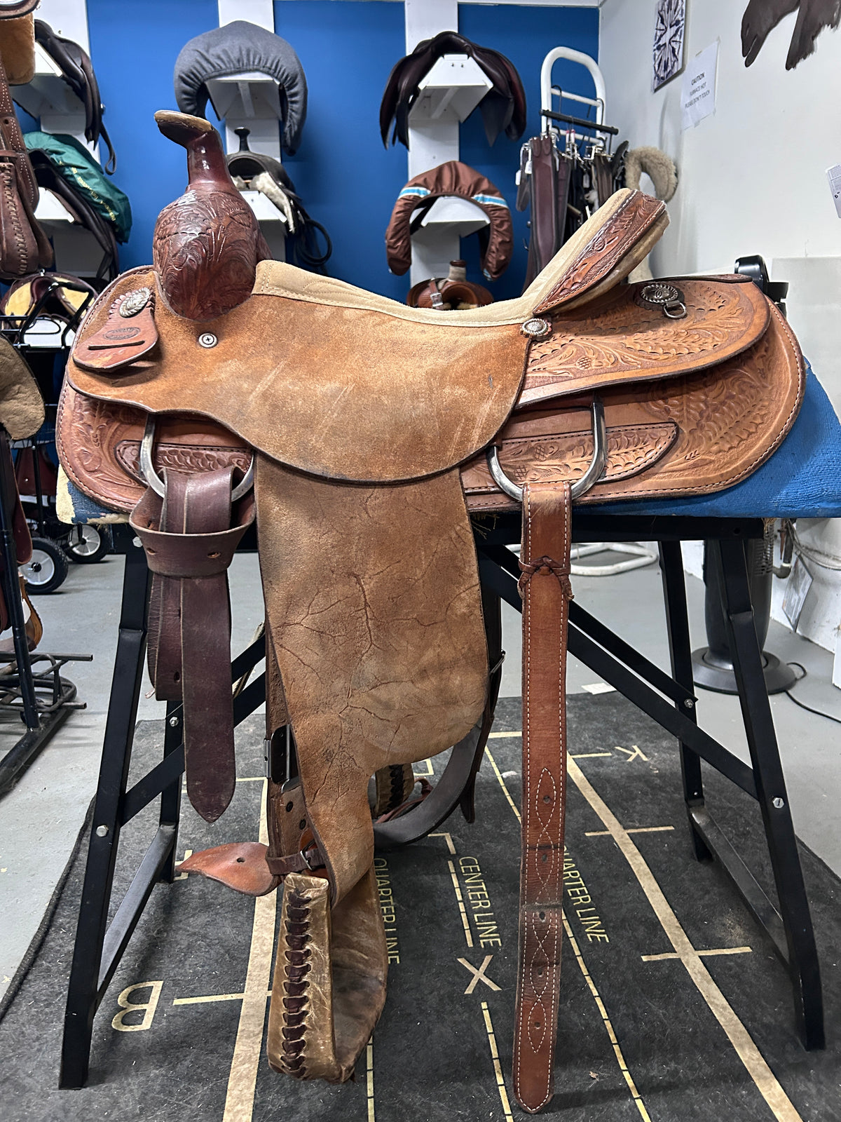 16" Santa Fe Saddlery Roping Saddle-Saddle-Consignment-Evolution Equestrian Co.