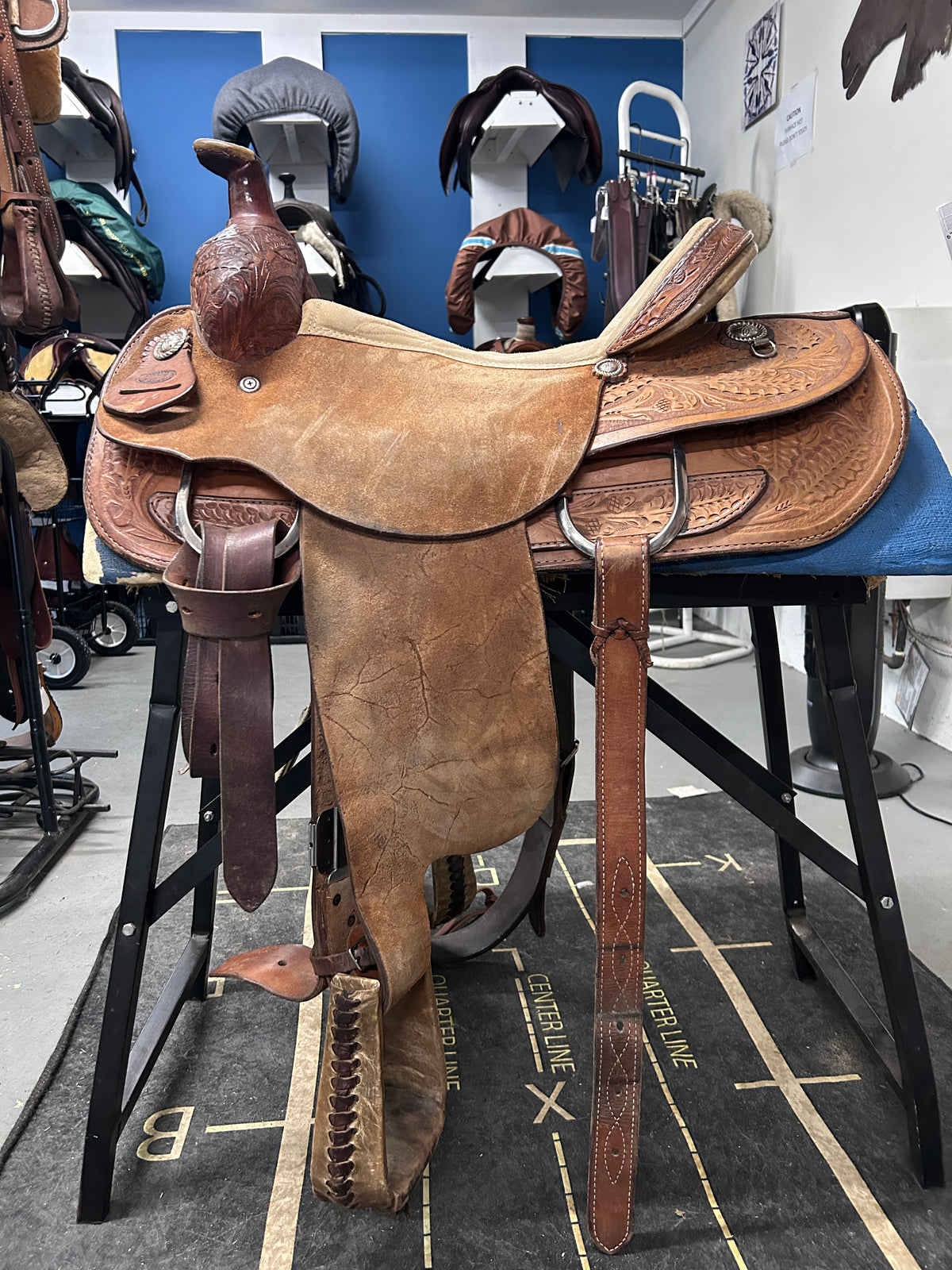 16" Santa Fe Saddlery Roping Saddle-Saddle-Consignment-Evolution Equestrian Co.
