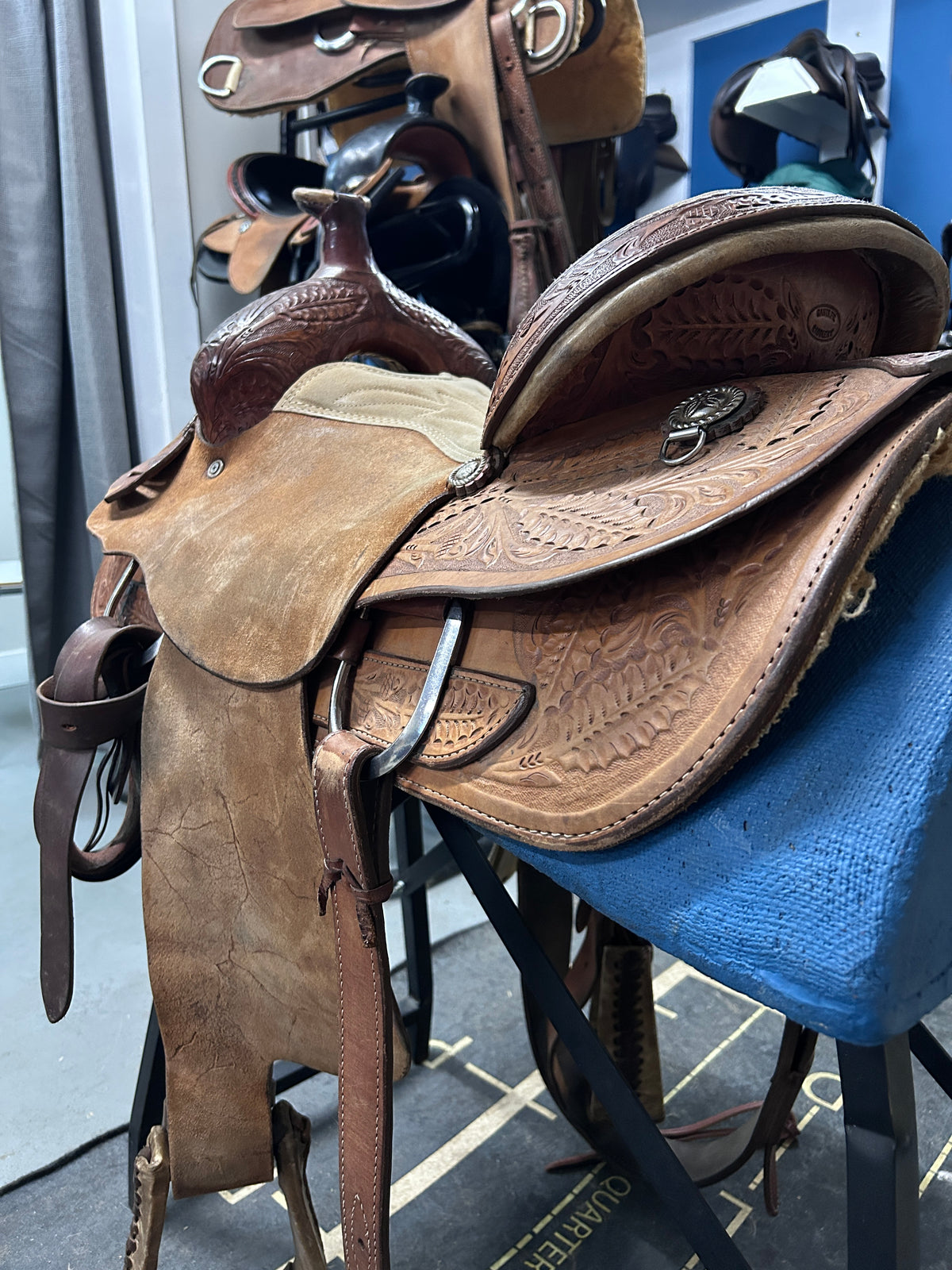 16" Santa Fe Saddlery Roping Saddle-Saddle-Consignment-Evolution Equestrian Co.