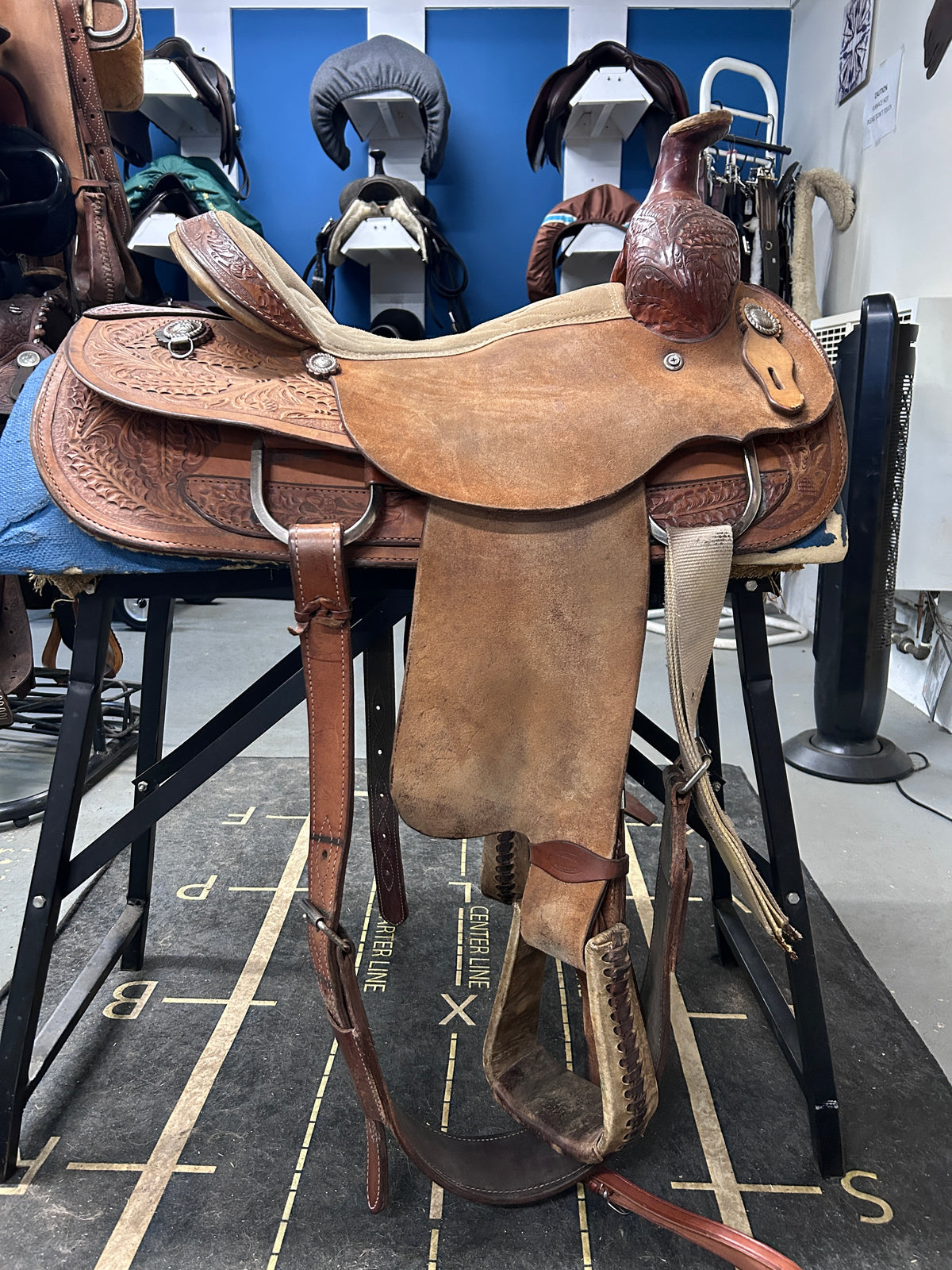 16" Santa Fe Saddlery Roping Saddle-Saddle-Consignment-Evolution Equestrian Co.