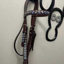 Load image into Gallery viewer, Western Headstall with Blue Gems
