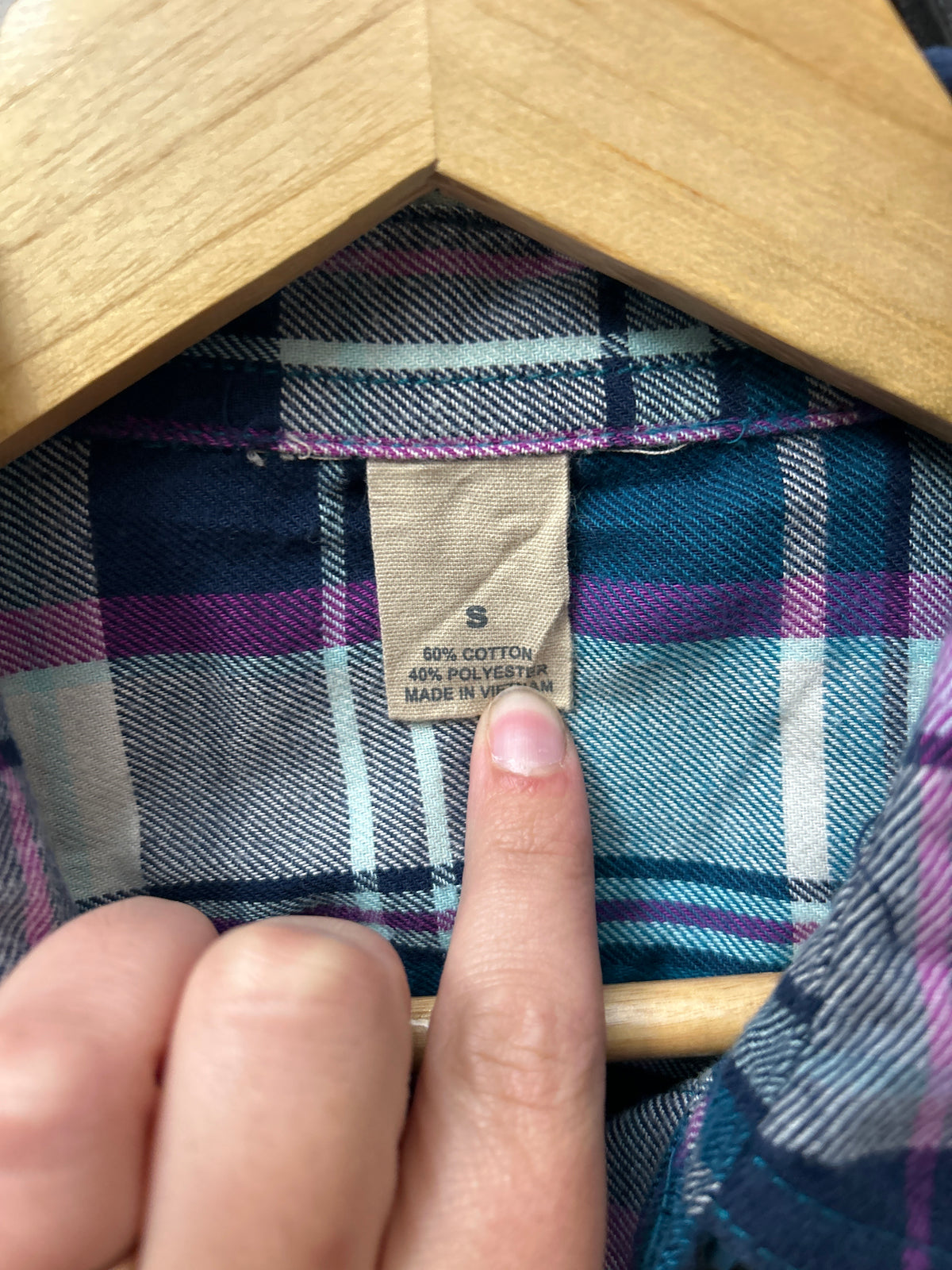 Western Button Blue/Purple/White Shirt Small