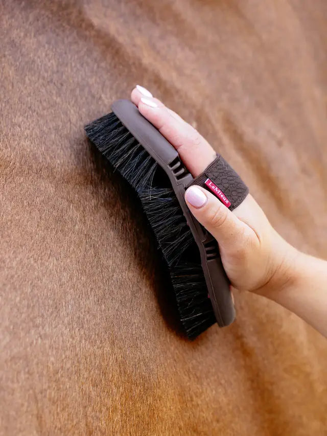 LeMieux Cranberry Flexi Horse Hair Body Brush