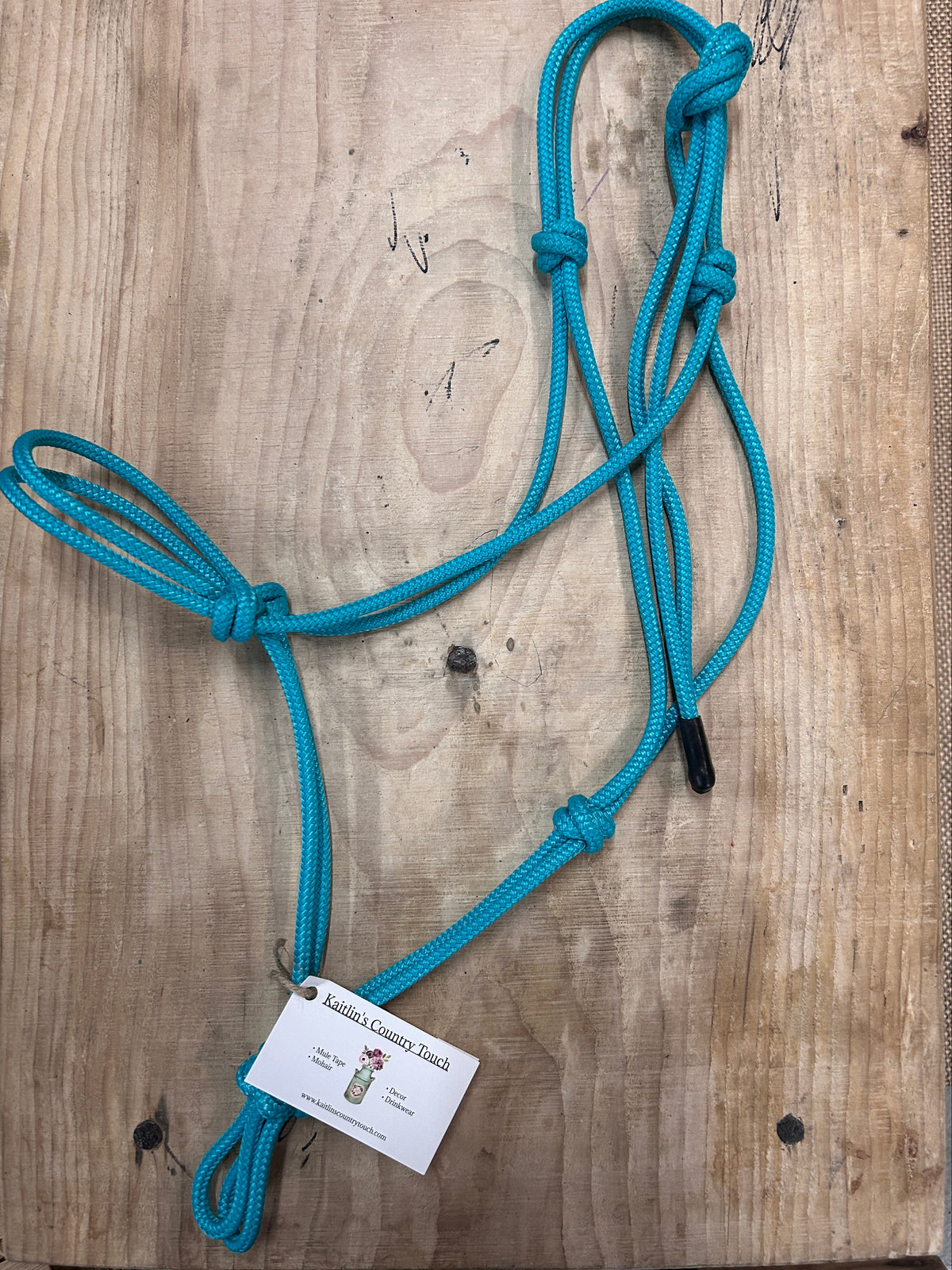Bright Turquoise Soft Rope Halter for Horses and Ponies