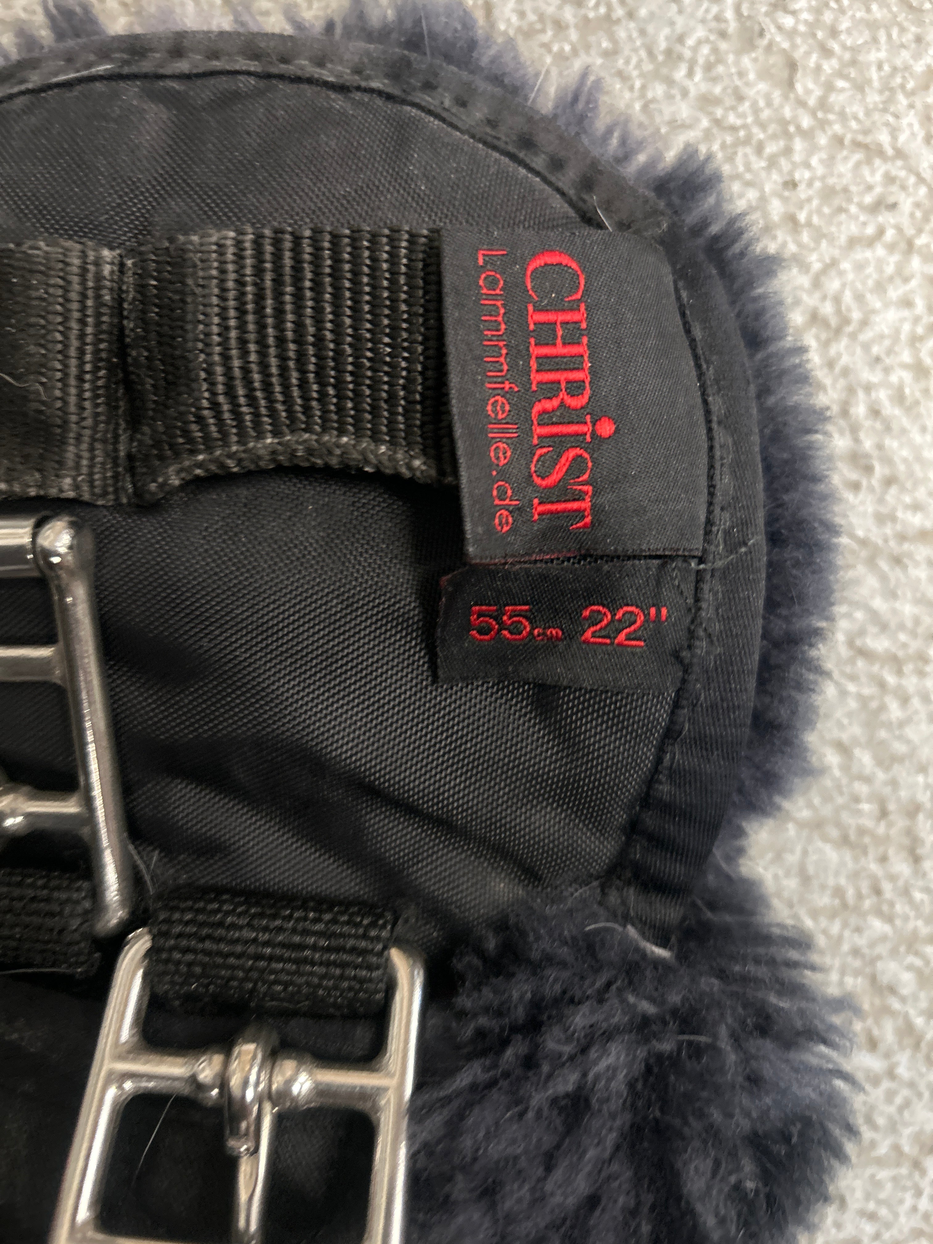 22" Grey Christ Sheepskin Dressage Girth-English Girth-Consignment-Evolution Equestrian Co.