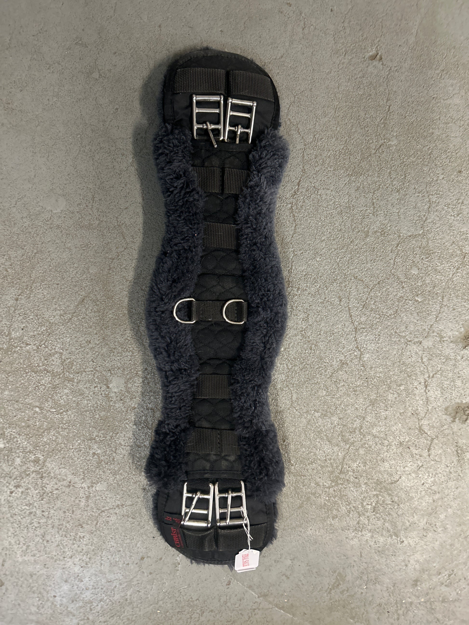 22" Grey Christ Sheepskin Dressage Girth-English Girth-Consignment-Evolution Equestrian Co.