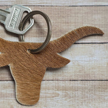 Load image into Gallery viewer, Ranchers Closet Cowhide Bull Keychain
