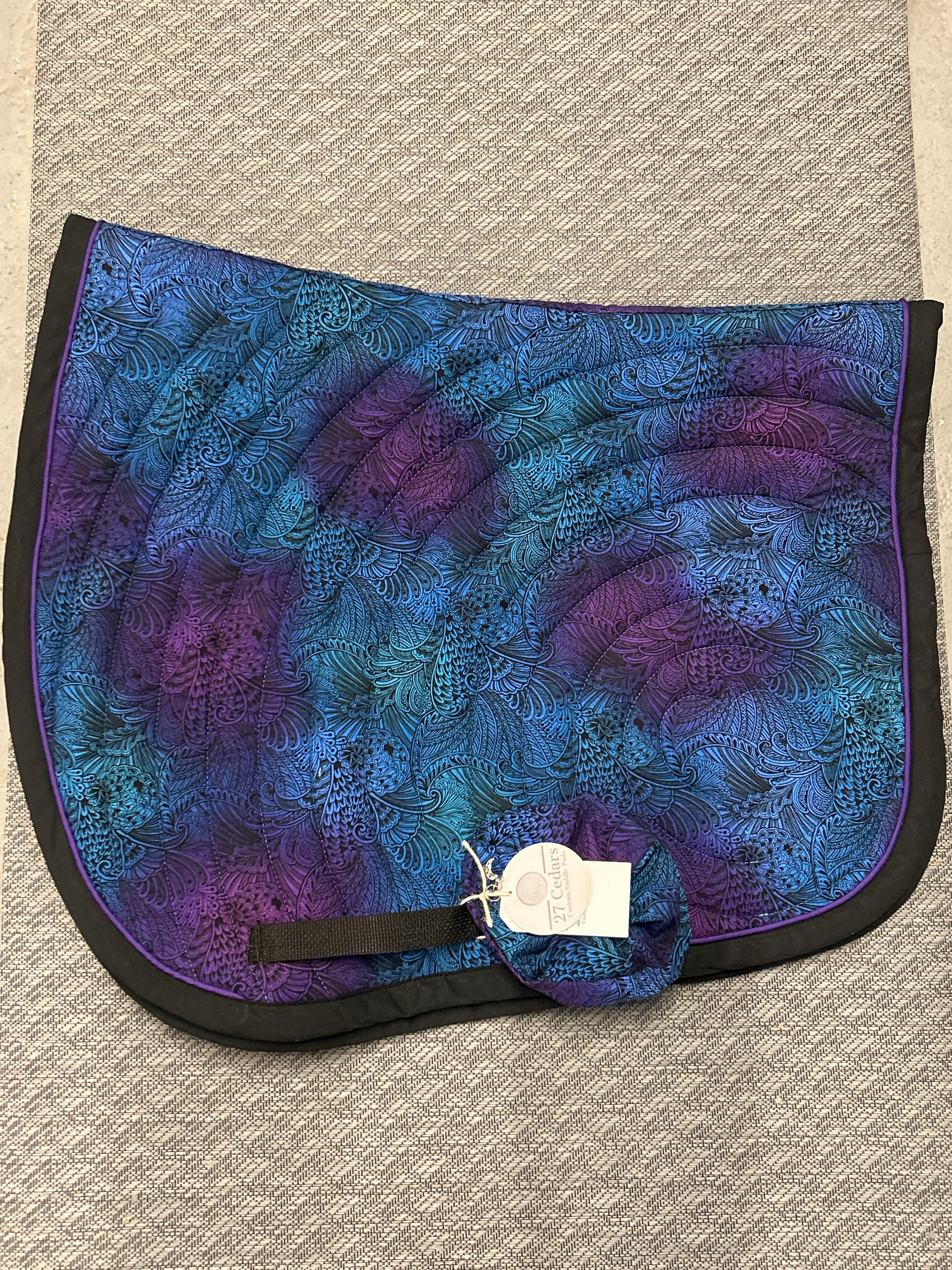27 Cedar Custom Dressage Saddle Pads-English Saddle Pad-27 Cedar Custom Saddle Pads-Maori Flourish - Full-Evolution Equestrian Co.