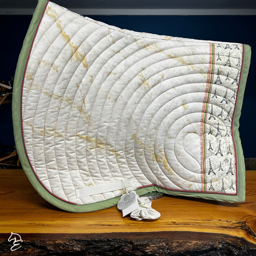 27 Cedar Custom Dressage Saddle Pads-English Saddle Pad-27 Cedar Custom Saddle Pads-Postcards from Paris - Full-Evolution Equestrian Co.