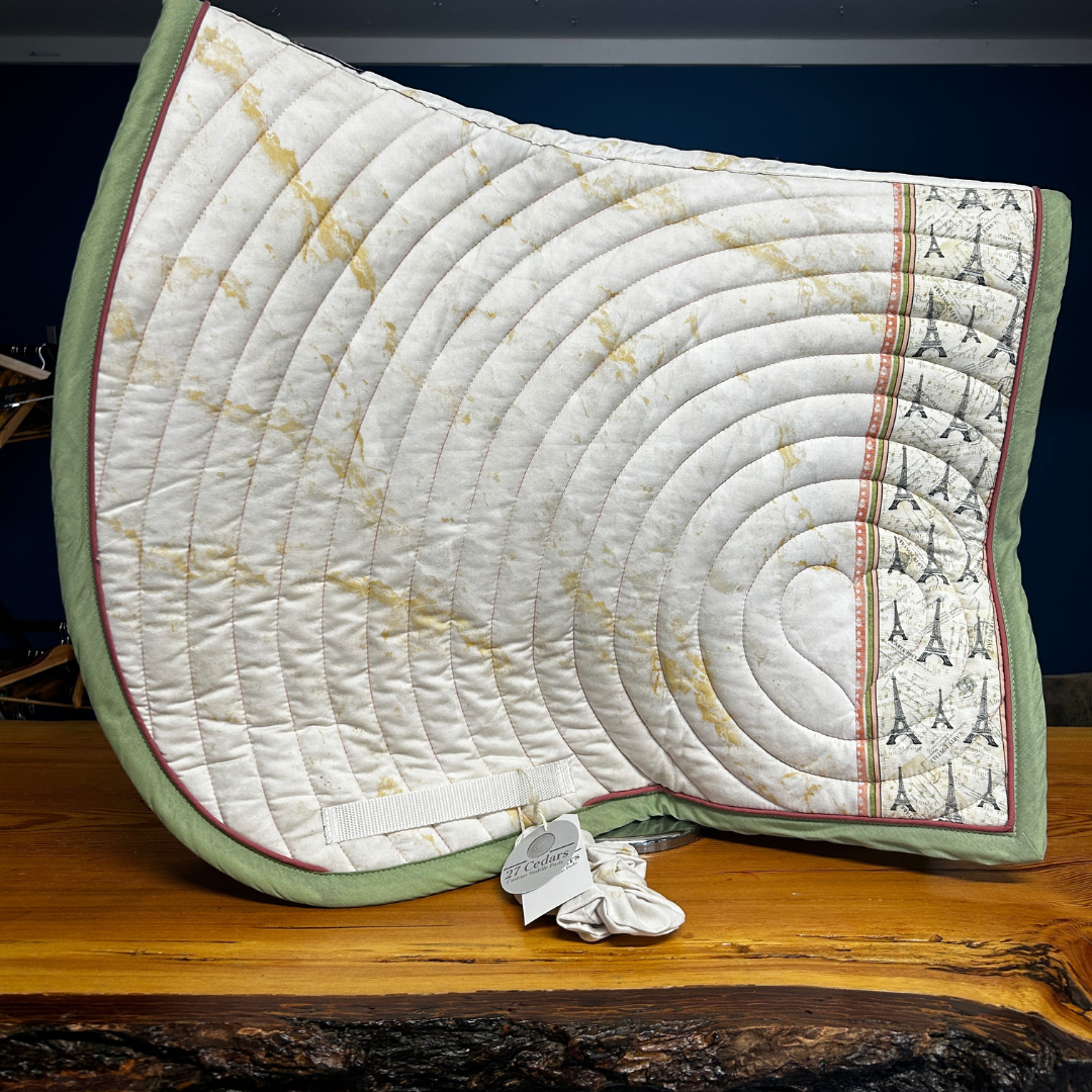 27 Cedar Custom Dressage Saddle Pads-English Saddle Pad-27 Cedar Custom Saddle Pads-Postcards from Paris - Full-Evolution Equestrian Co.