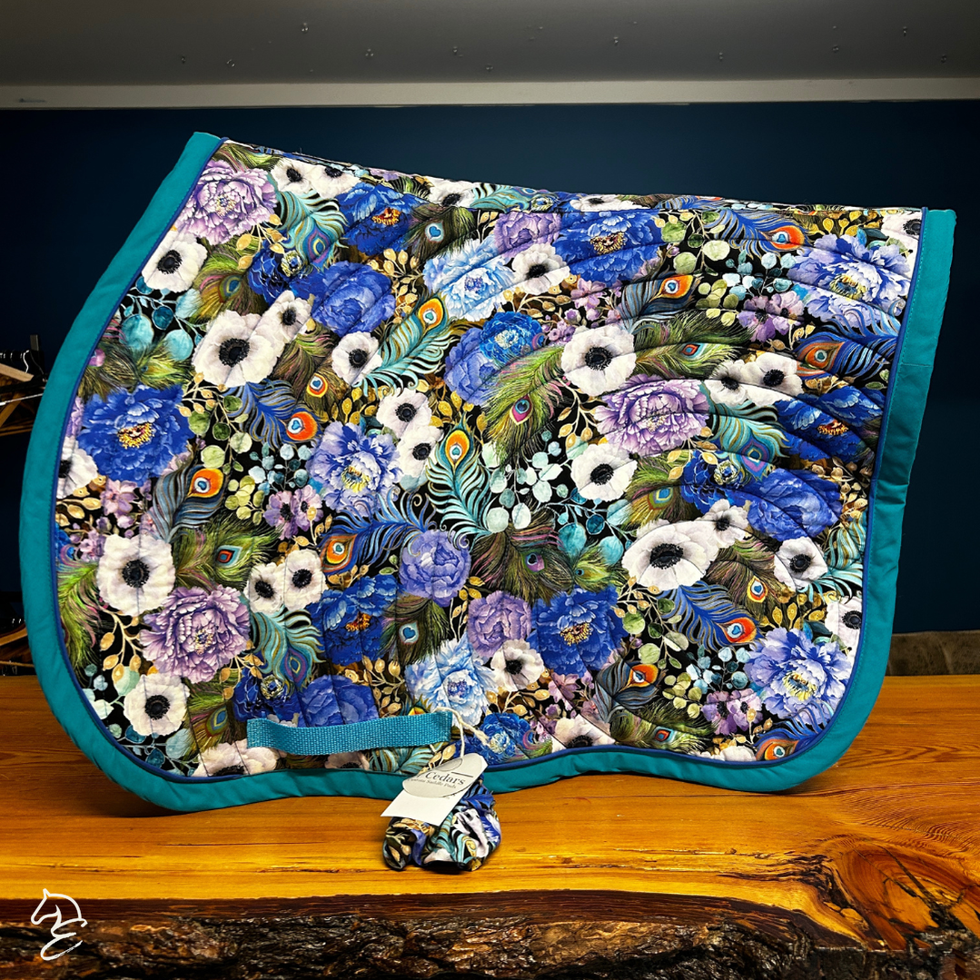 27 Cedar Custom Jumper English Saddle Pads-Western Saddle Pad-27 Cedar Custom Saddle Pads-Bright Blues - Full-Evolution Equestrian Co.