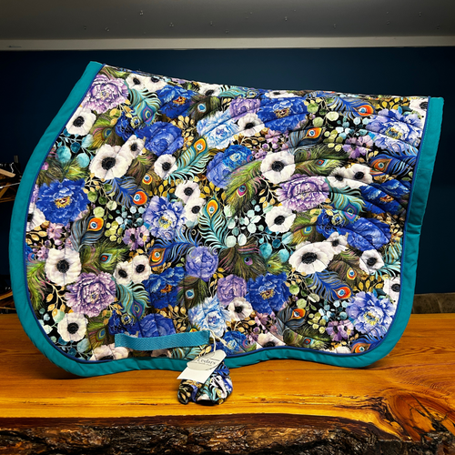 27 Cedar Custom Jumper English Saddle Pads-Western Saddle Pad-27 Cedar Custom Saddle Pads-Bright Blues - Full-Evolution Equestrian Co.