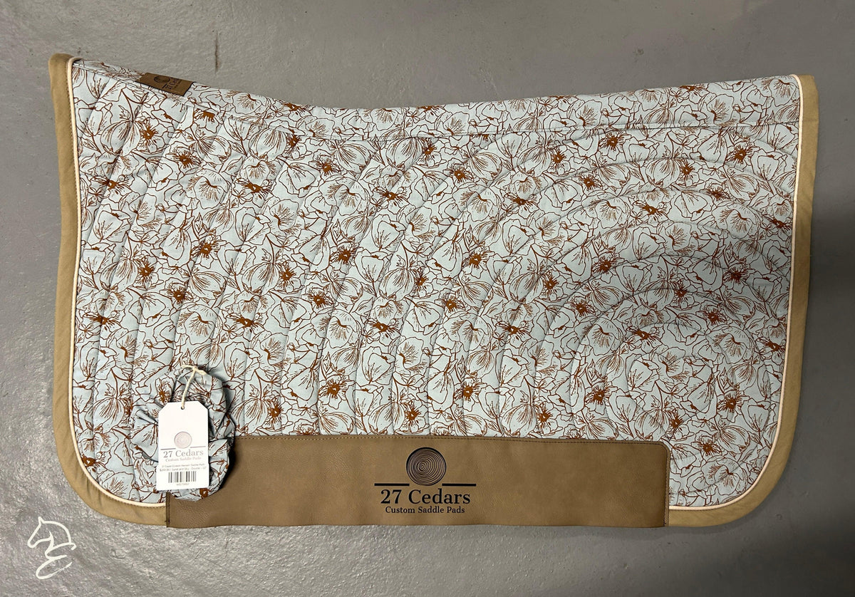 27 Cedar Custom Western Saddle Pads-Western Saddle Pad-27 Cedar Custom Saddle Pads-Sand and Sky - Double - 32"-Evolution Equestrian Co.
