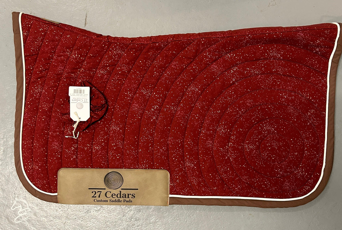 27 Cedar Custom Western Saddle Pads-Western Saddle Pad-27 Cedar Custom Saddle Pads-Claret Splatter - Single - 32"-Evolution Equestrian Co.