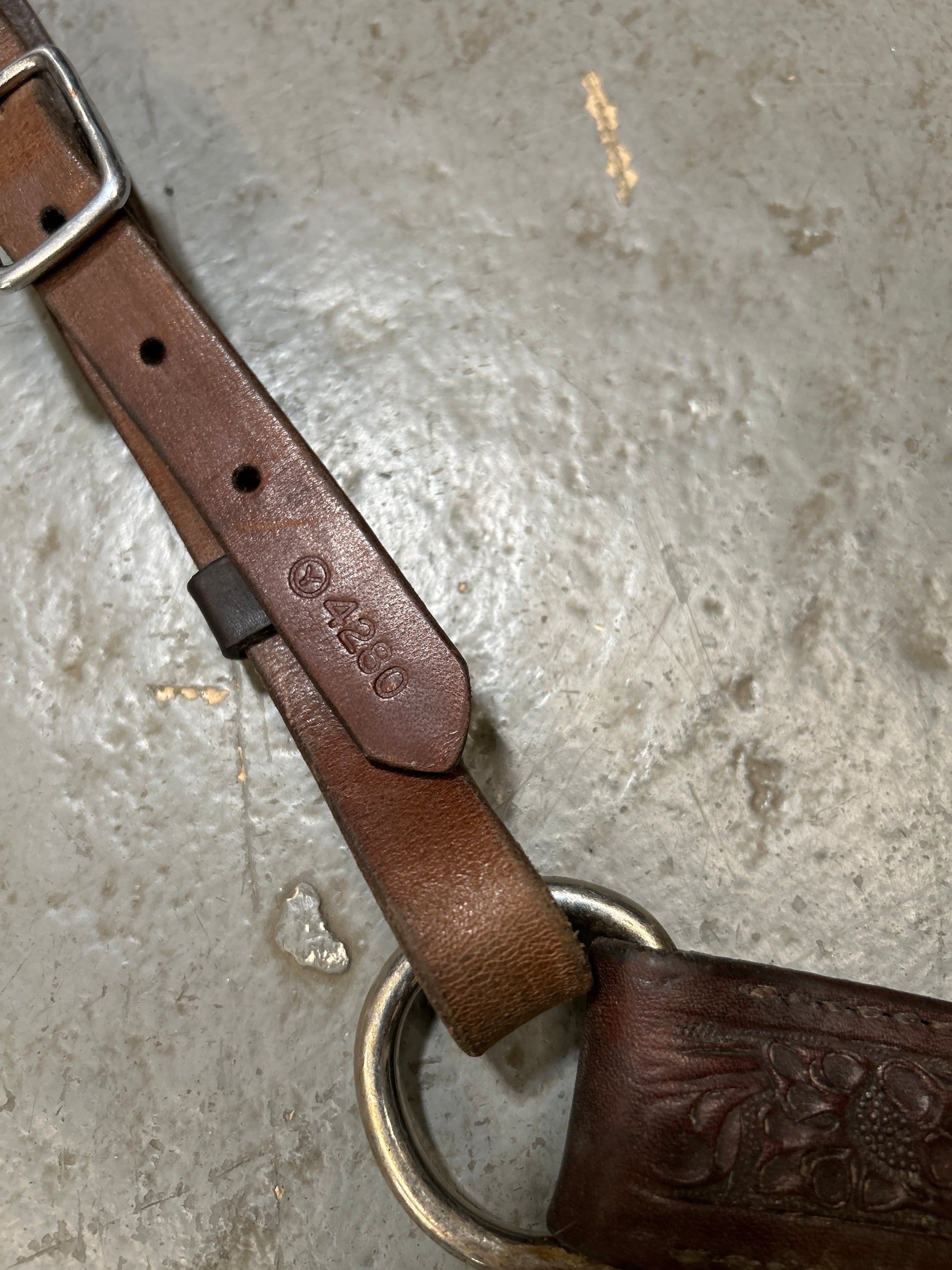 Circle Y Floral Straight Breast Collar Walnut-Western Tack-Consignment-Evolution Equestrian Co.