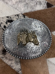 Wage Double Horse Head Belt Buckle
