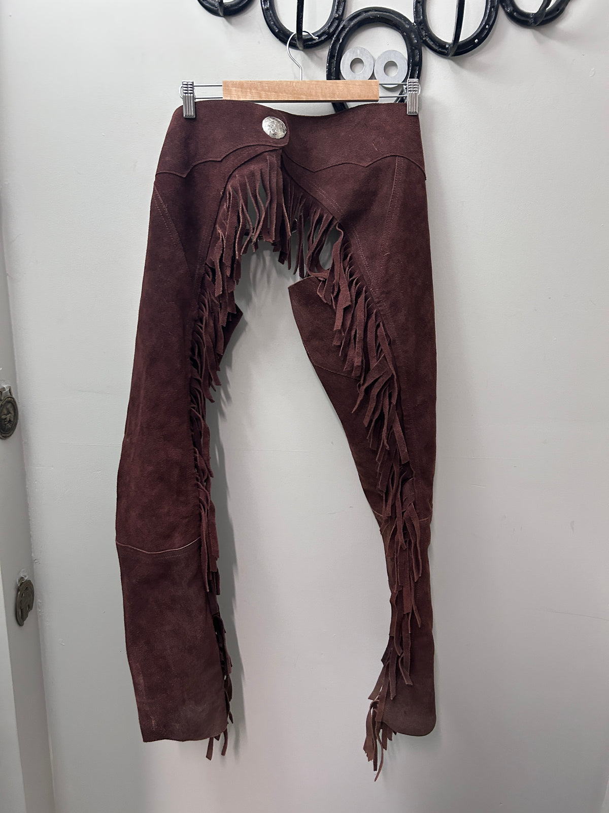 Suede Brown Fringe Full Chaps Small