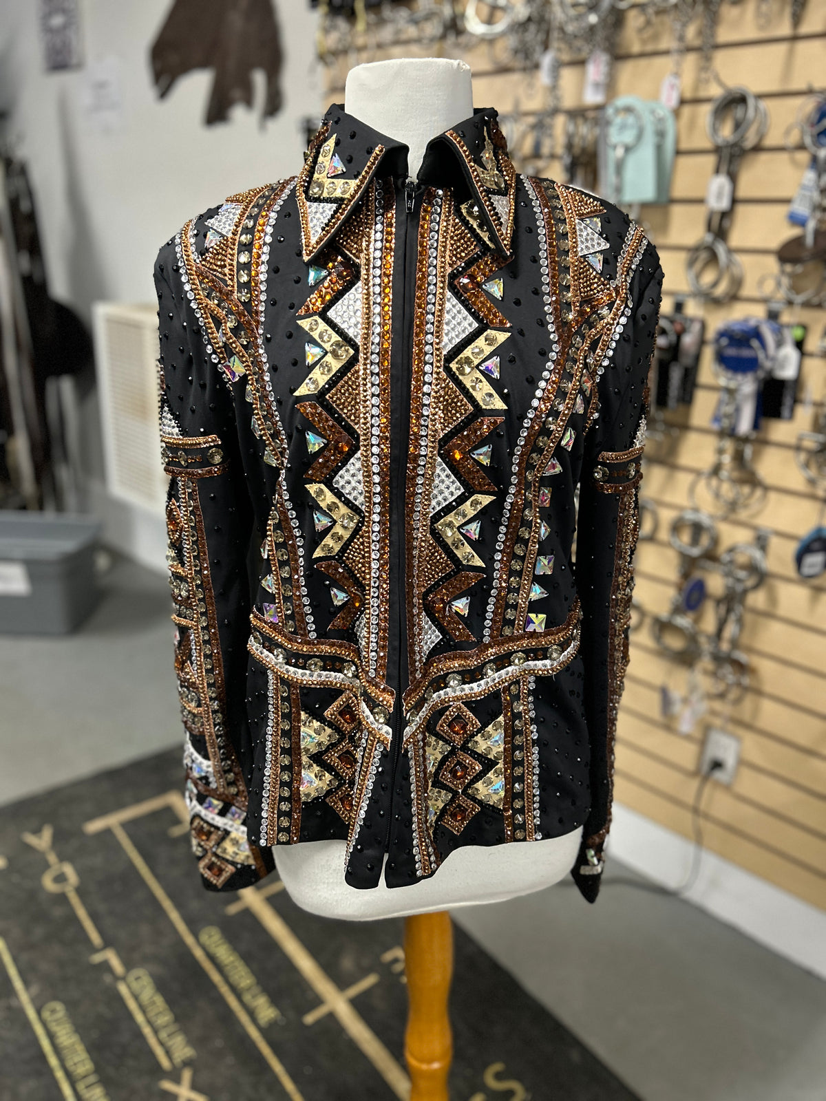 Black and Copper Western Show Shirt XLarge
