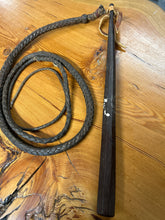 Load image into Gallery viewer, Vintage Leather Bull Whip with Wooden Handle
