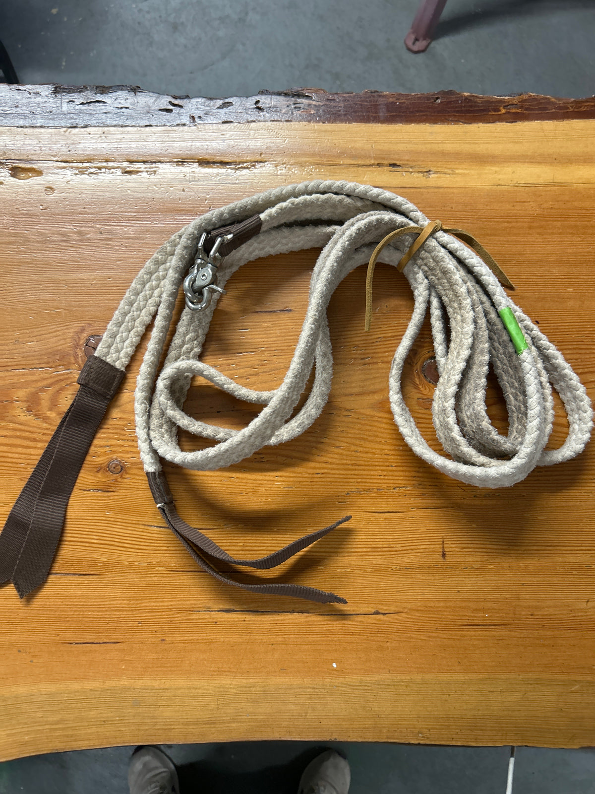 White Rope Split Reins