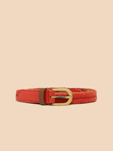 Load image into Gallery viewer, White Stuff Plaited Leather Skinny Belt
