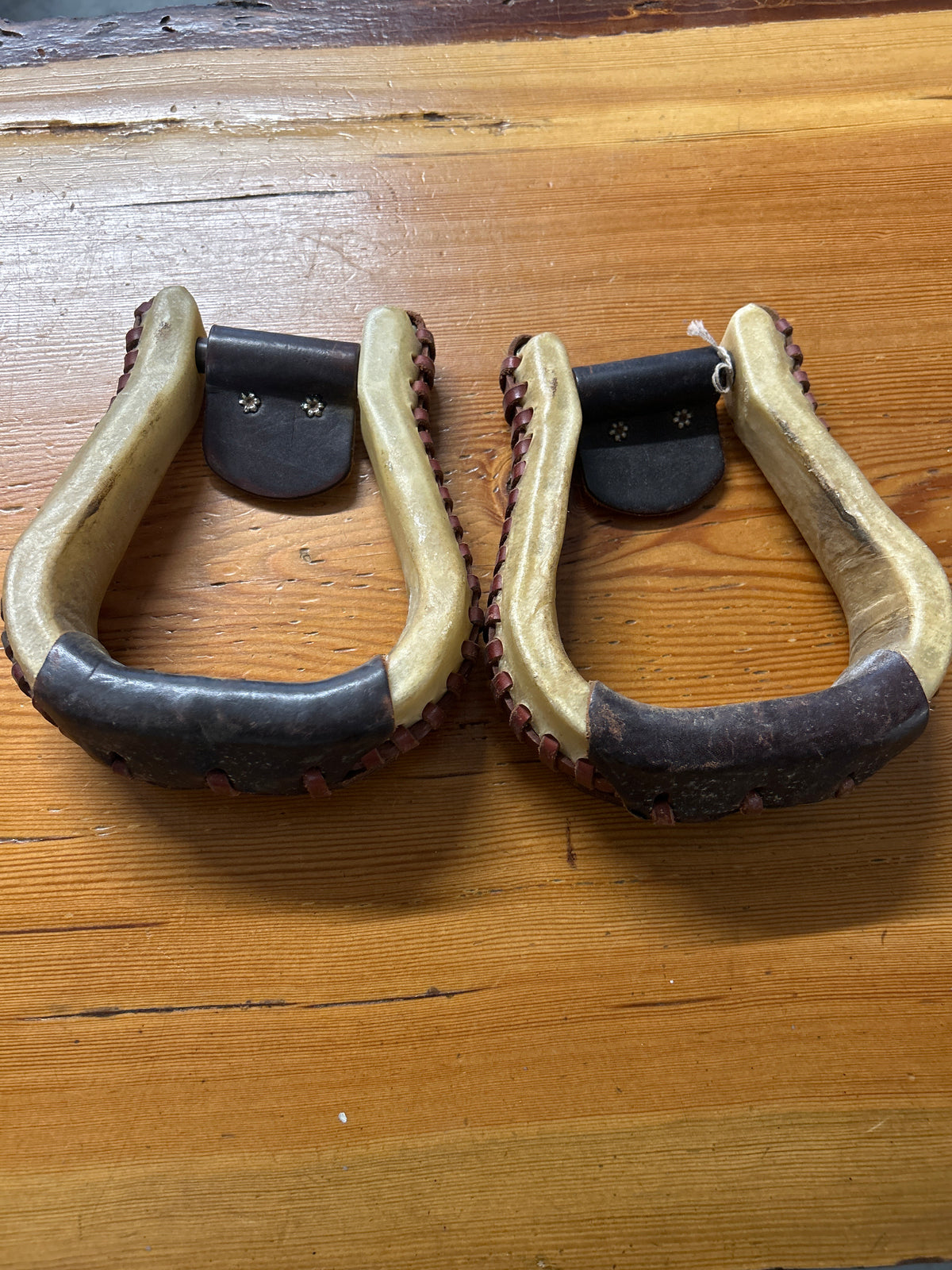 Rawhide Wrapped Western Stirrups