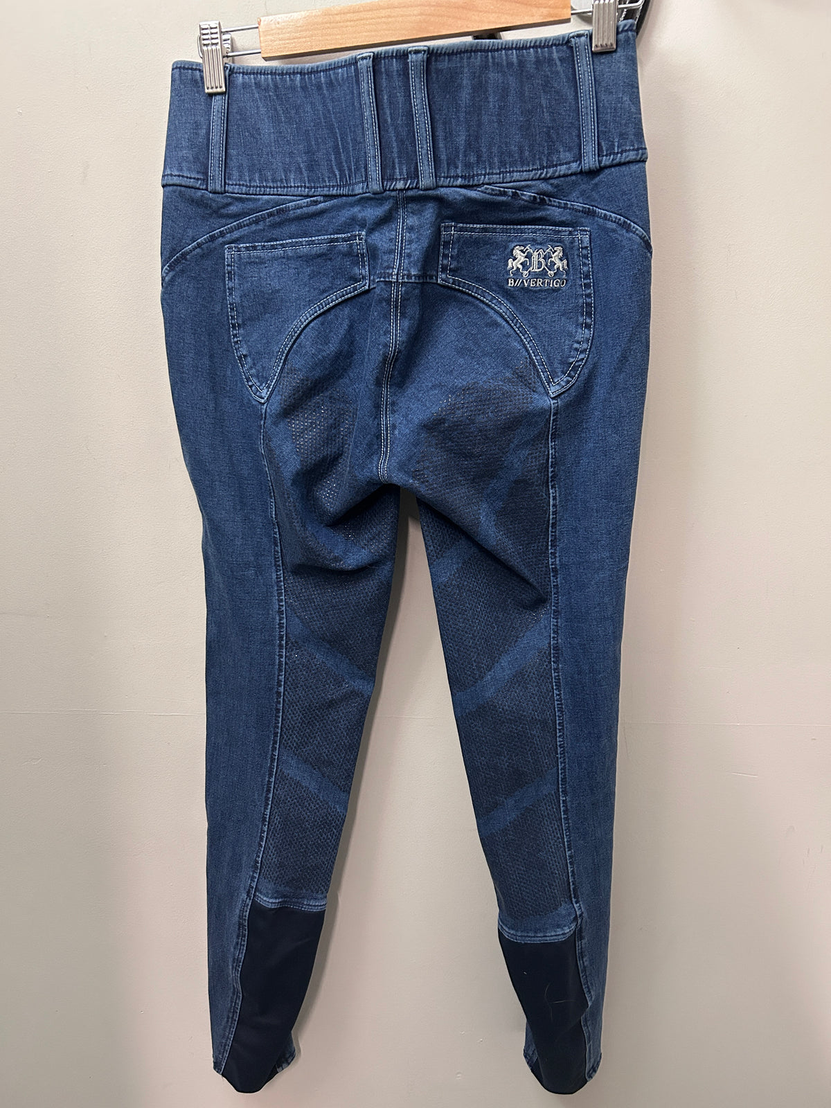 B Vertigo High Rise Full Seat Denim Breeches 26