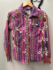 Wrangler Retro Pink Ladies Western Shirt Medium