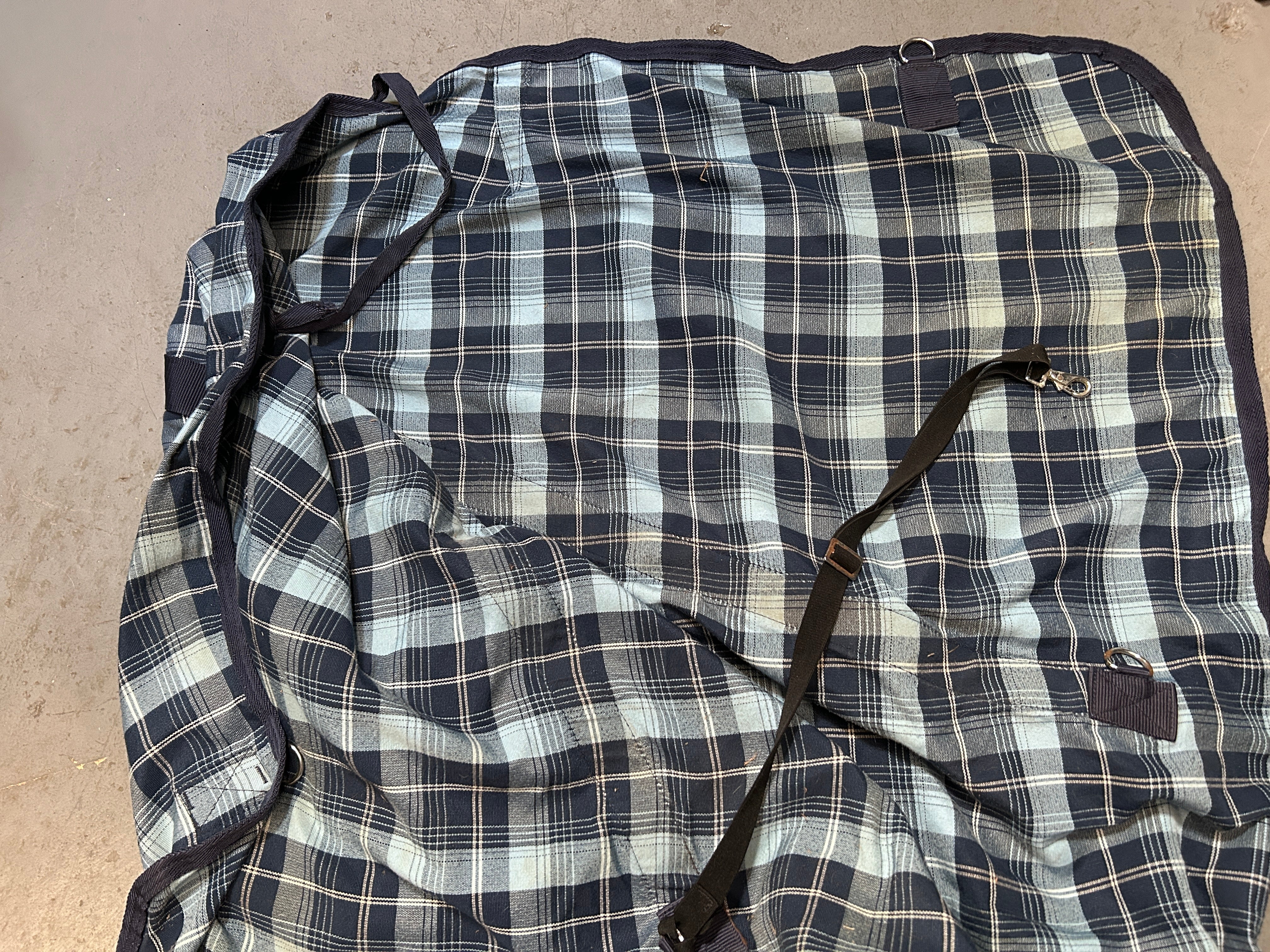 Supra Poly Cotton Blue Plaid Sheet 82"