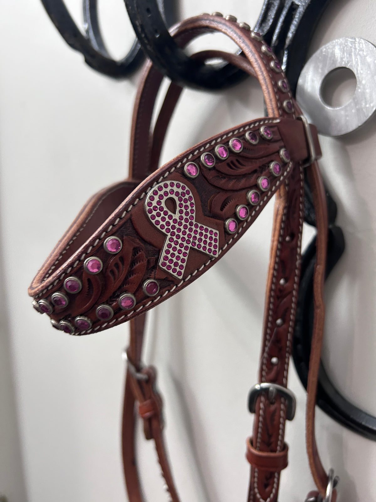 Bling Breast Cancer Western Headstall
