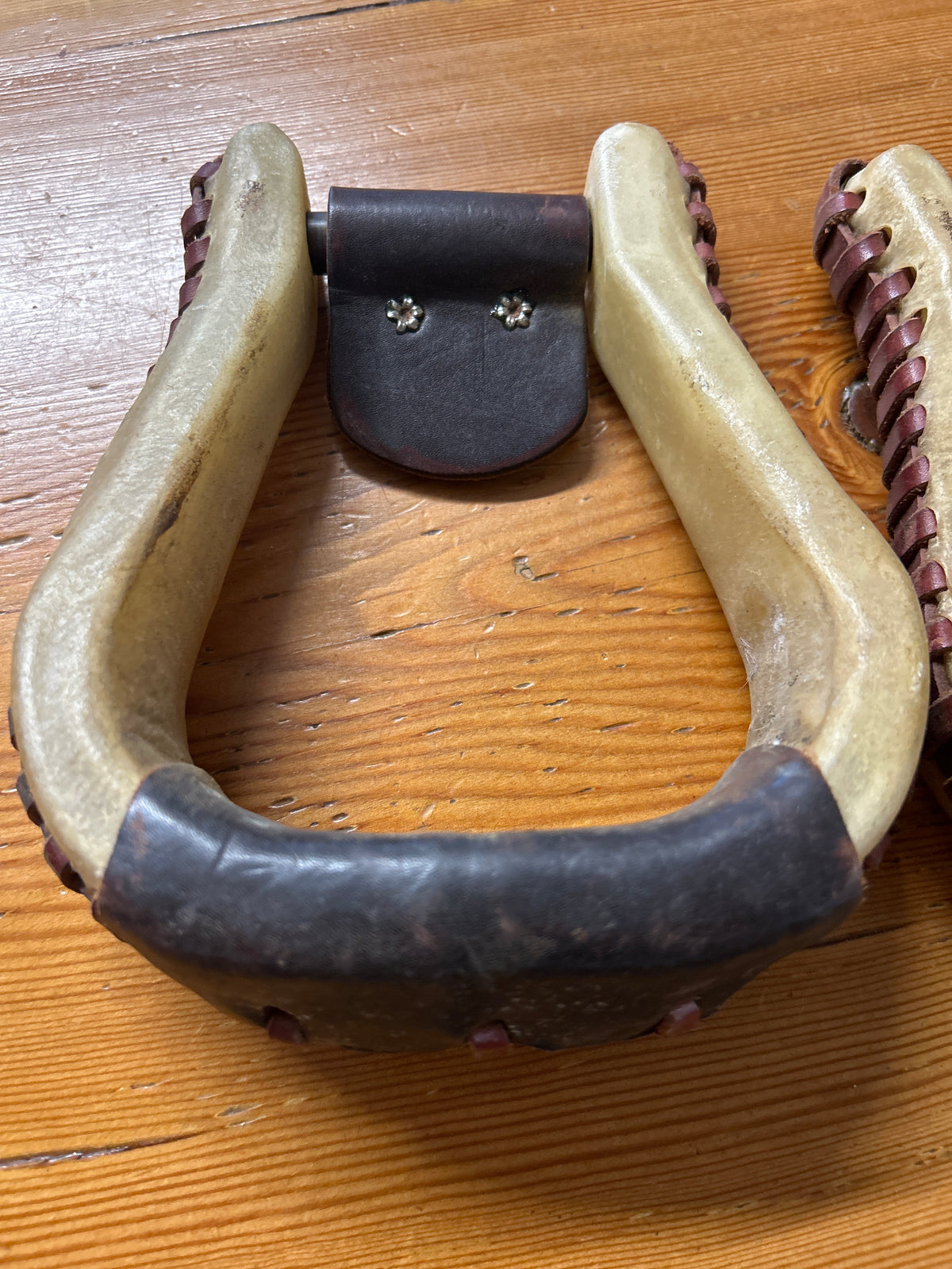 Rawhide Wrapped Western Stirrups