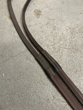 Load image into Gallery viewer, Brown Rubber English Reins with Buckle Ends
