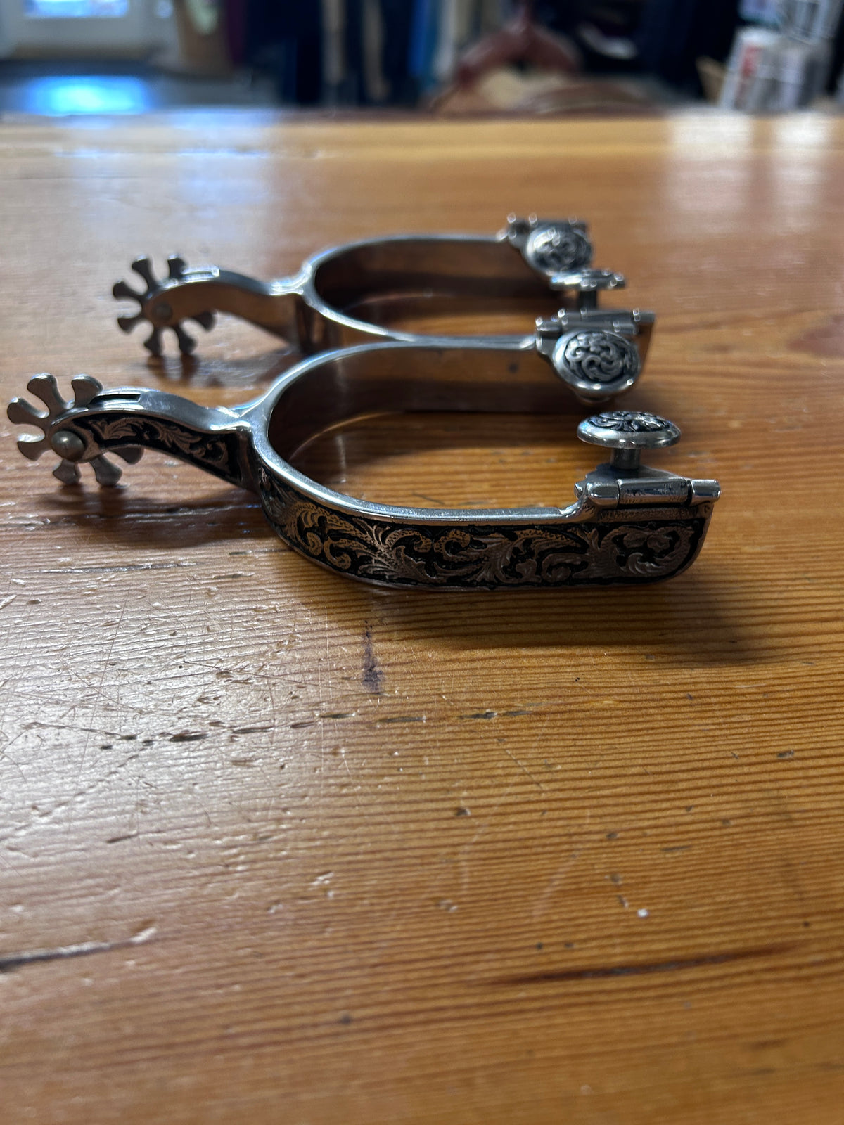 Ladies Engraved Western Spurs
