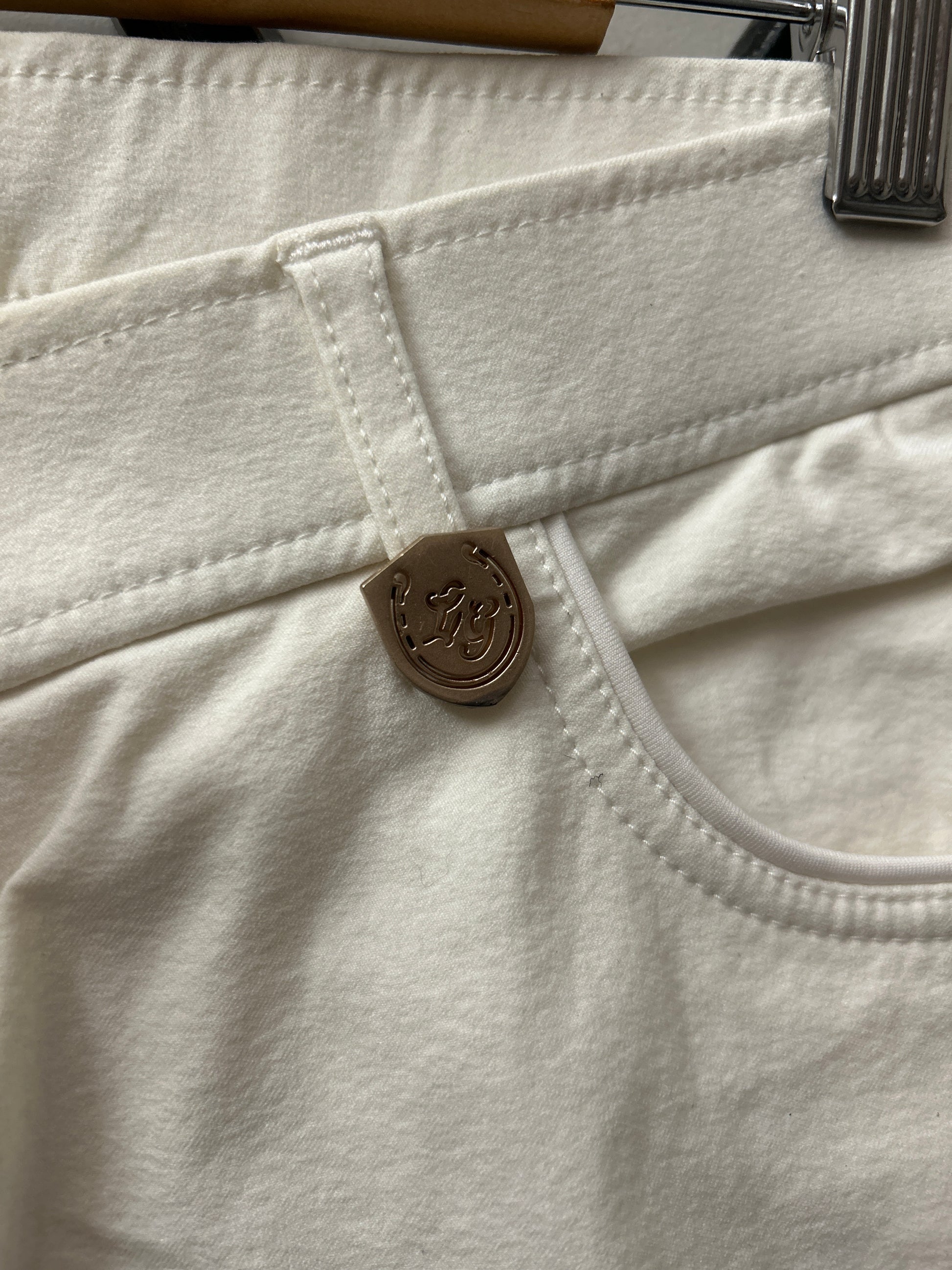 HKM Lauria Garrelli Cream Full Seat Breeches 34-Breeches-Consignment-Evolution Equestrian Co.