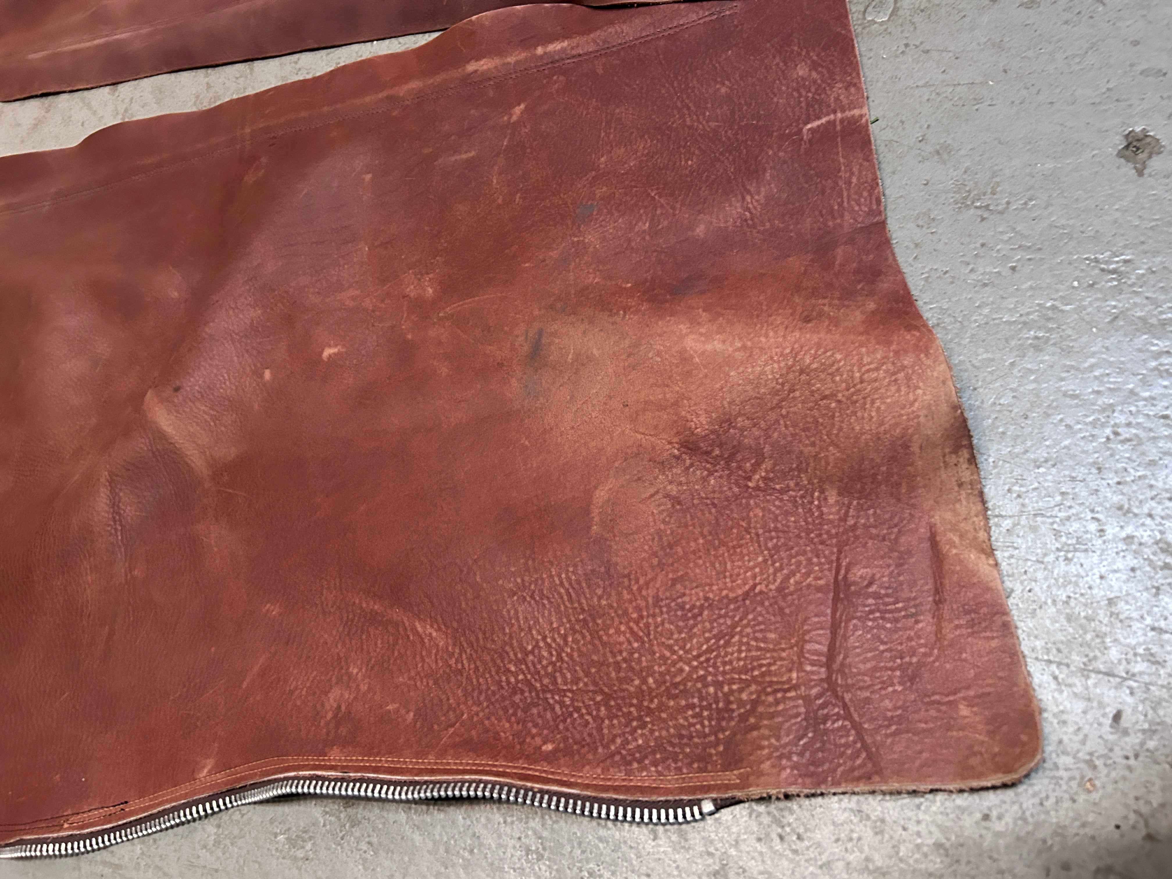 Custom Brown Leather Chaps