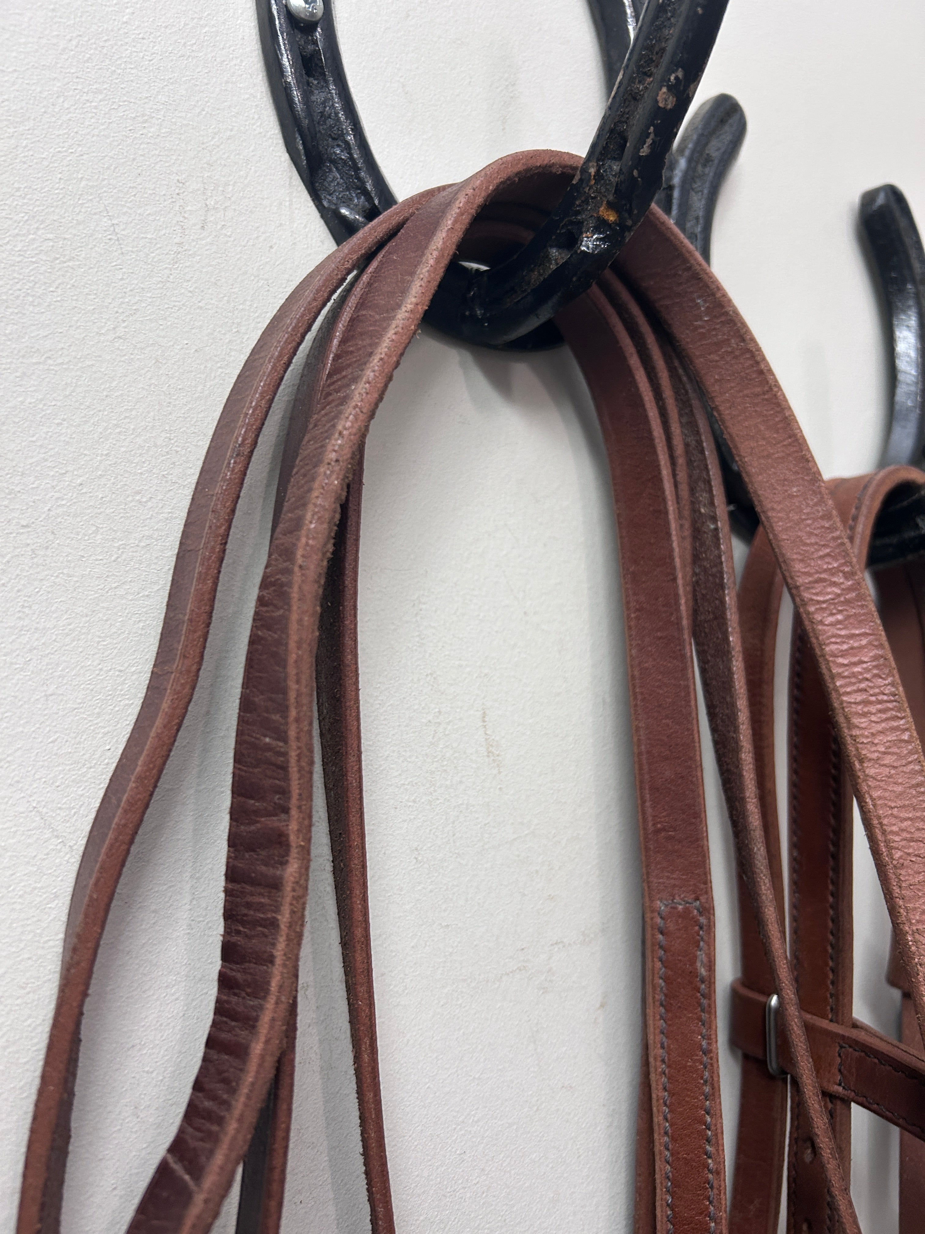 Western Headstall with Red Rawhide Accents