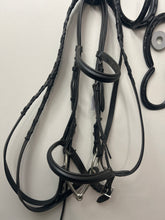 Load image into Gallery viewer, Connemara Black Bridle with Reins
