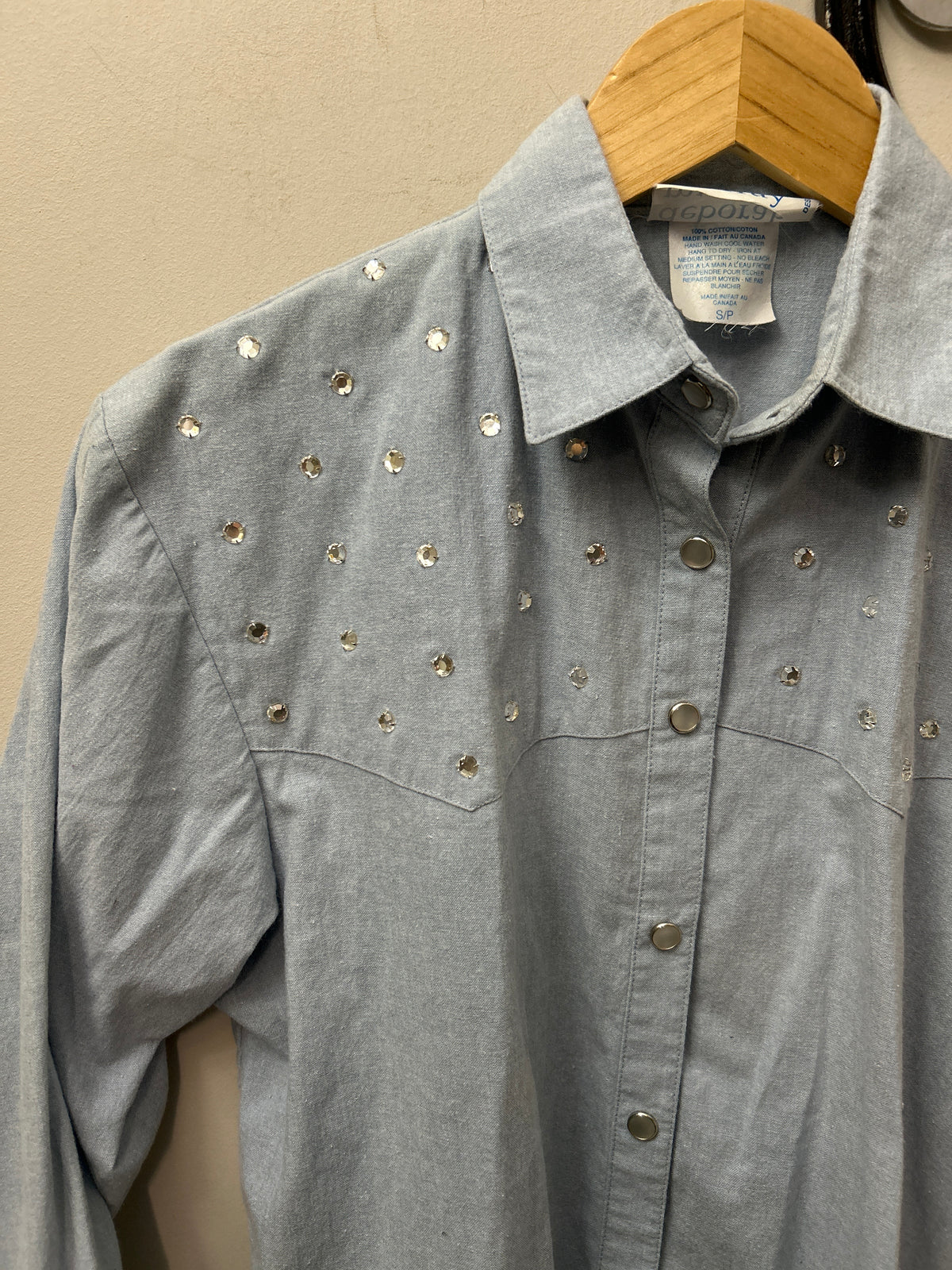 Deborah Murray Light Blue Western Shirt Small