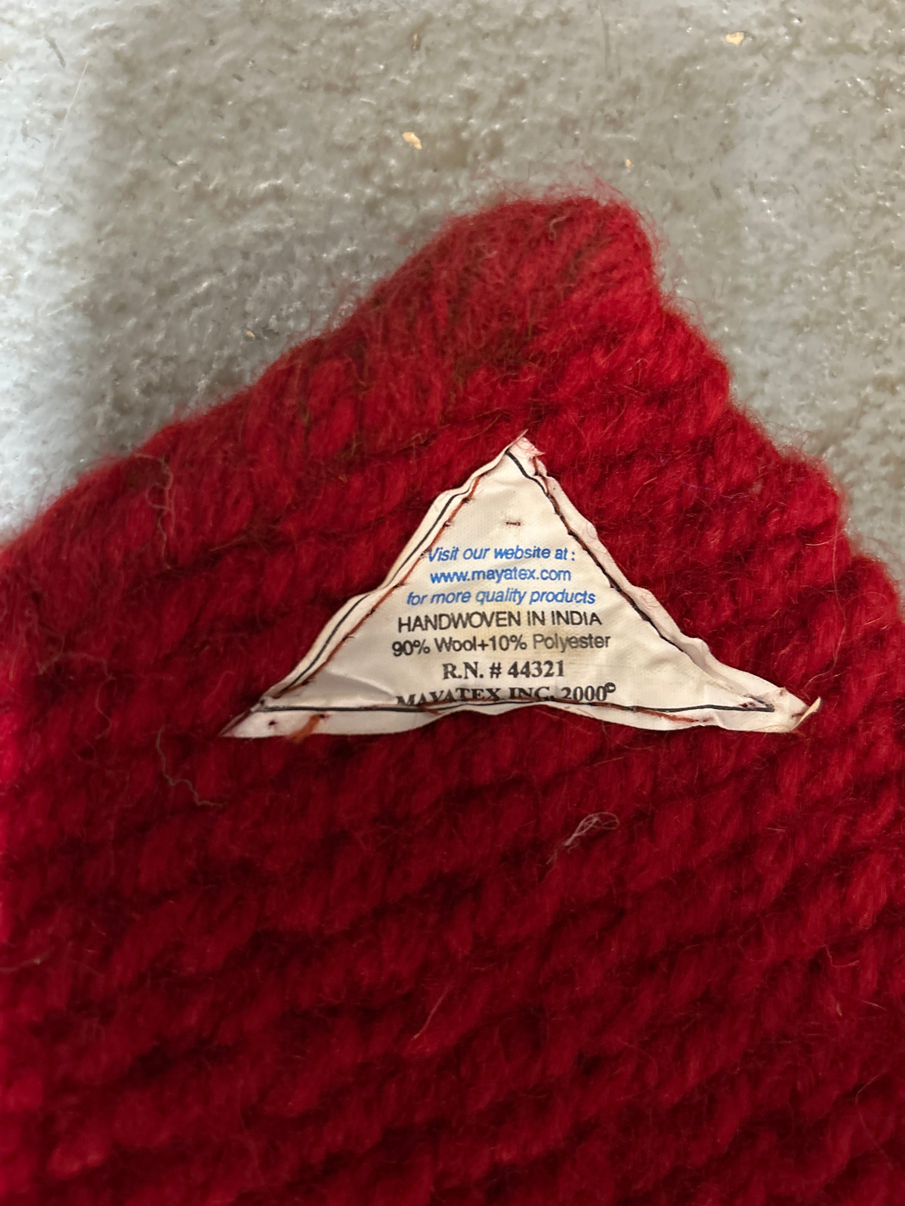 Mayatex Heavy Wool Saddle Blanket - Red 36x34 inches