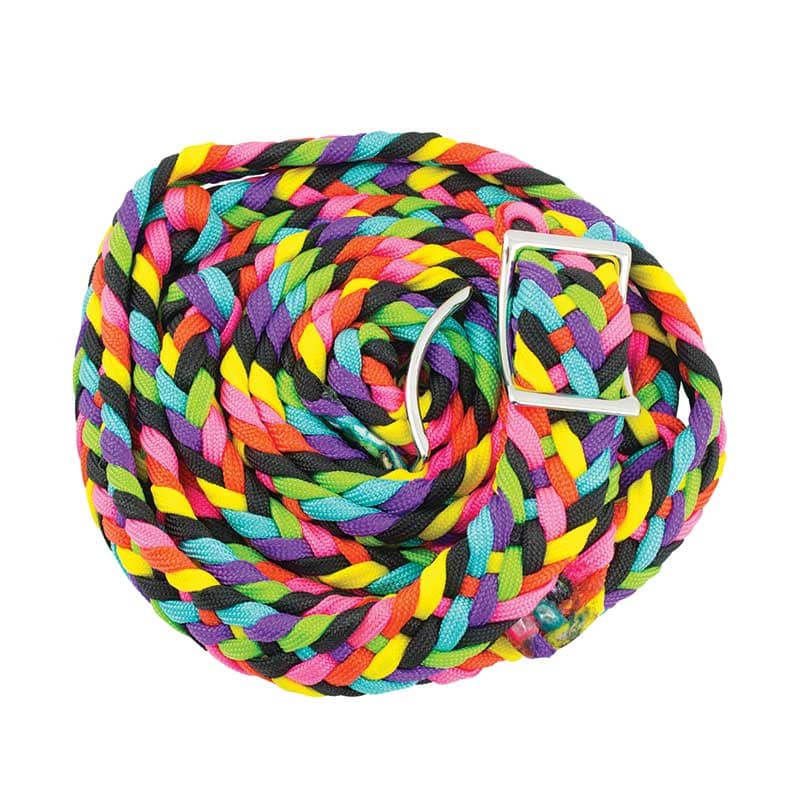 Rainbow Braided Barrel Reins