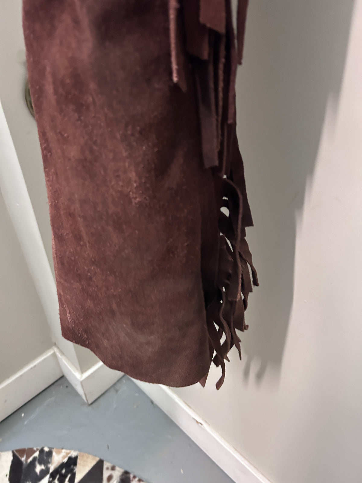 Suede Brown Fringe Full Chaps Small