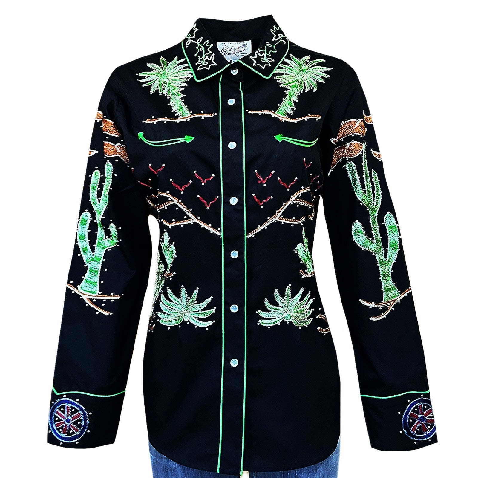 Women's Embroidered Western Shirt XS Black-Western Shirt-Consignment-Evolution Equestrian Co.