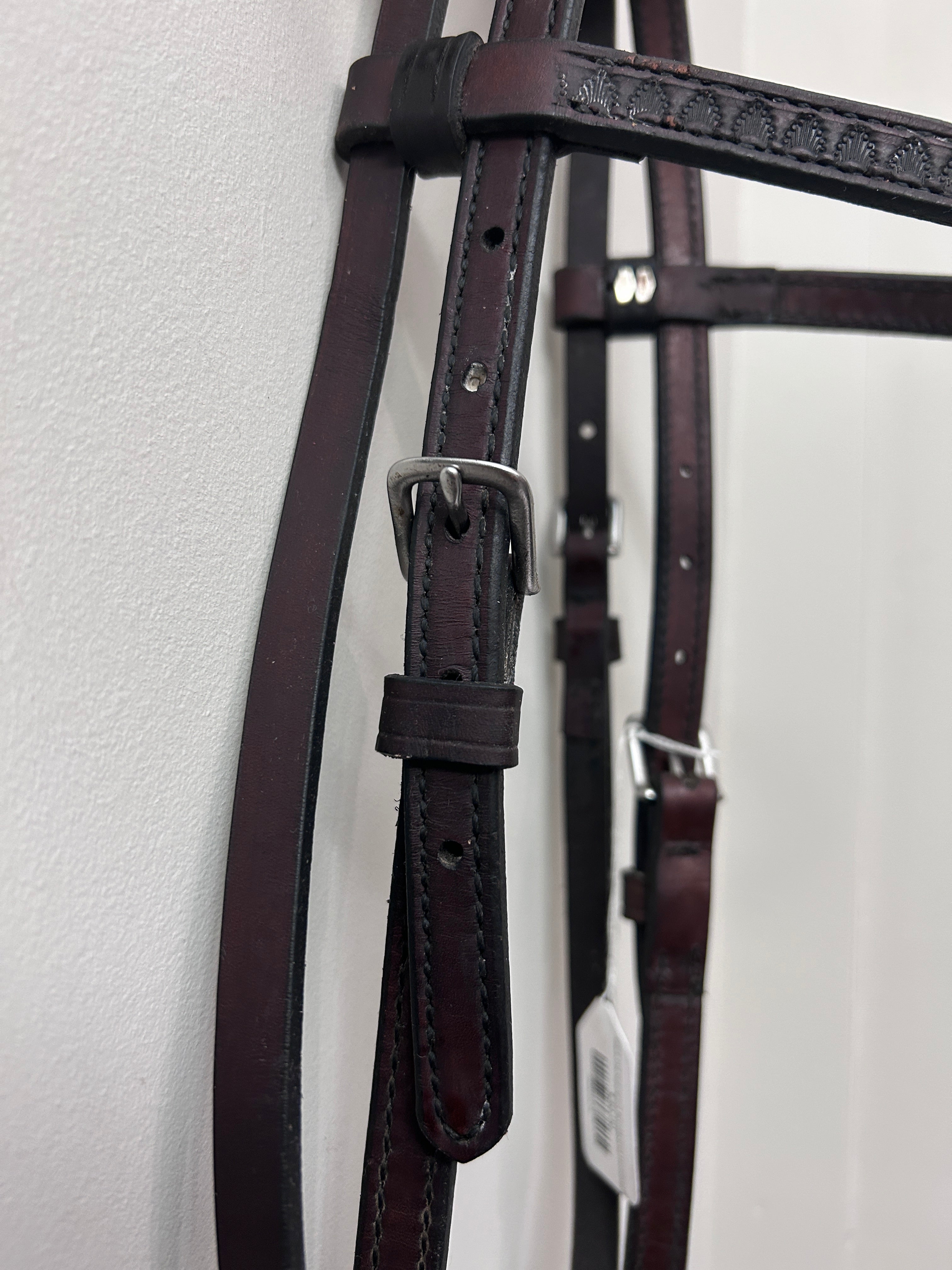 Dark Oil Stamped Browband Headstall
