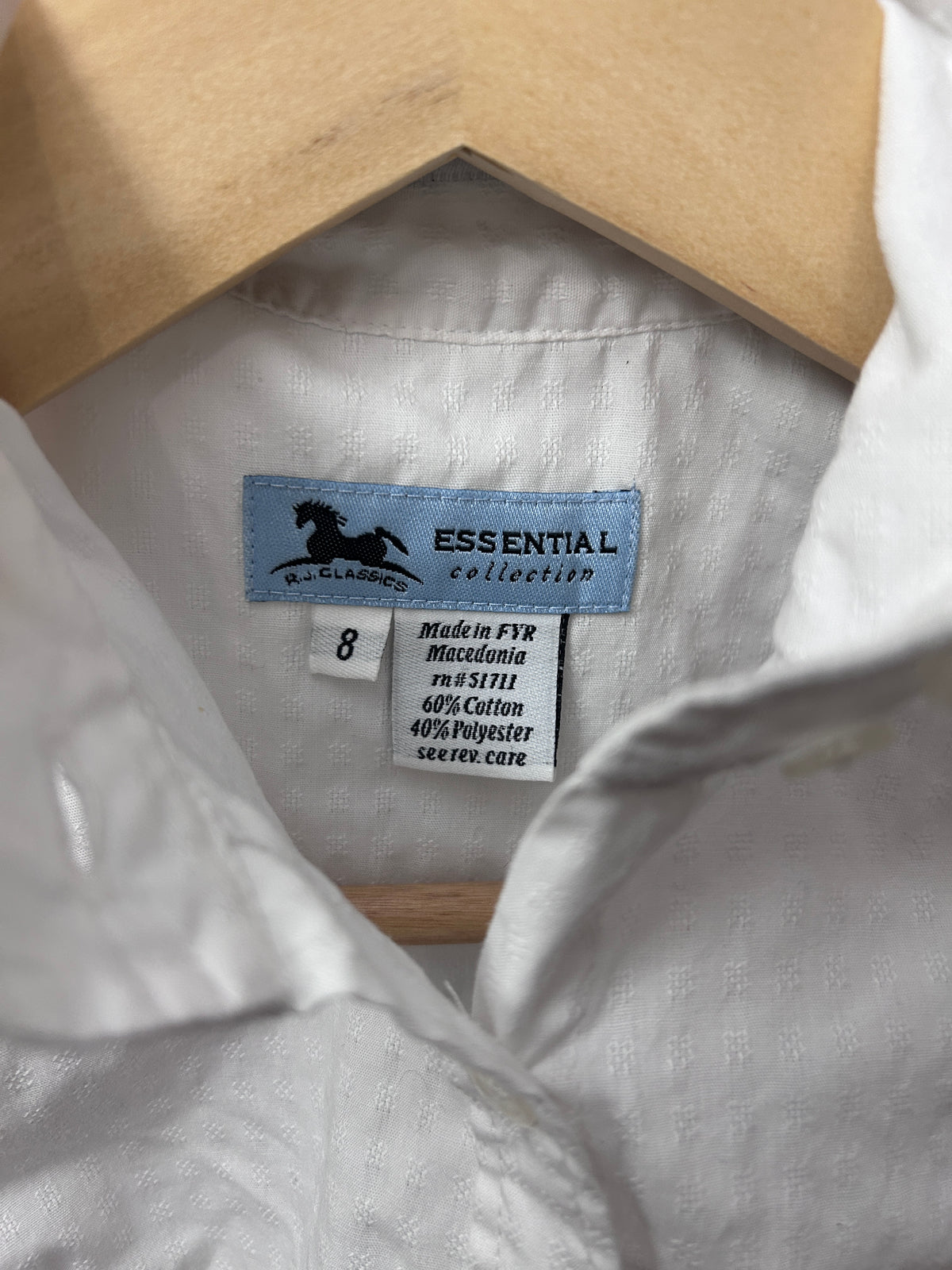 RJ Classic Essential Youth White Show Shirt 8