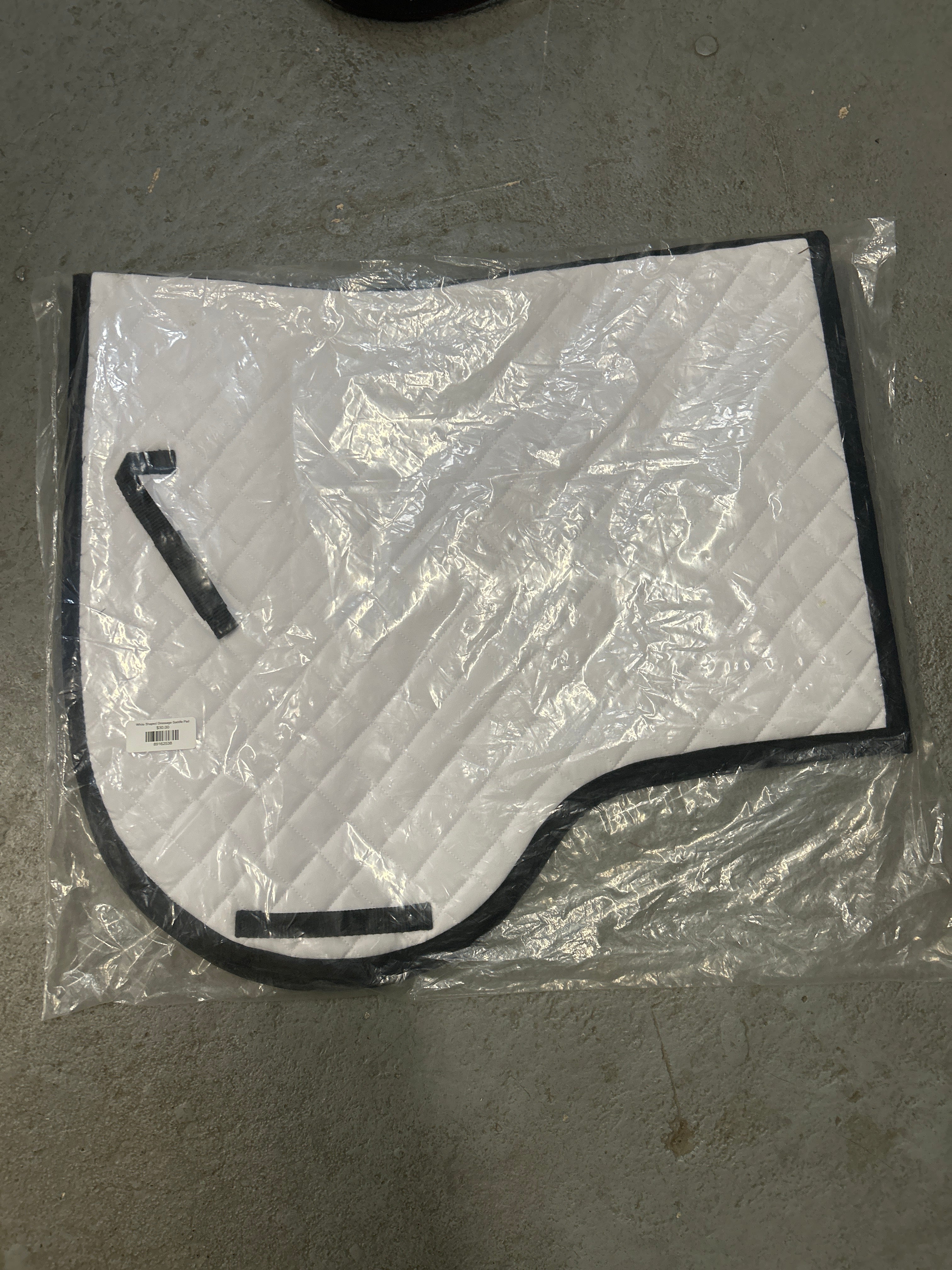 White Shaped Dressage Saddle Pad