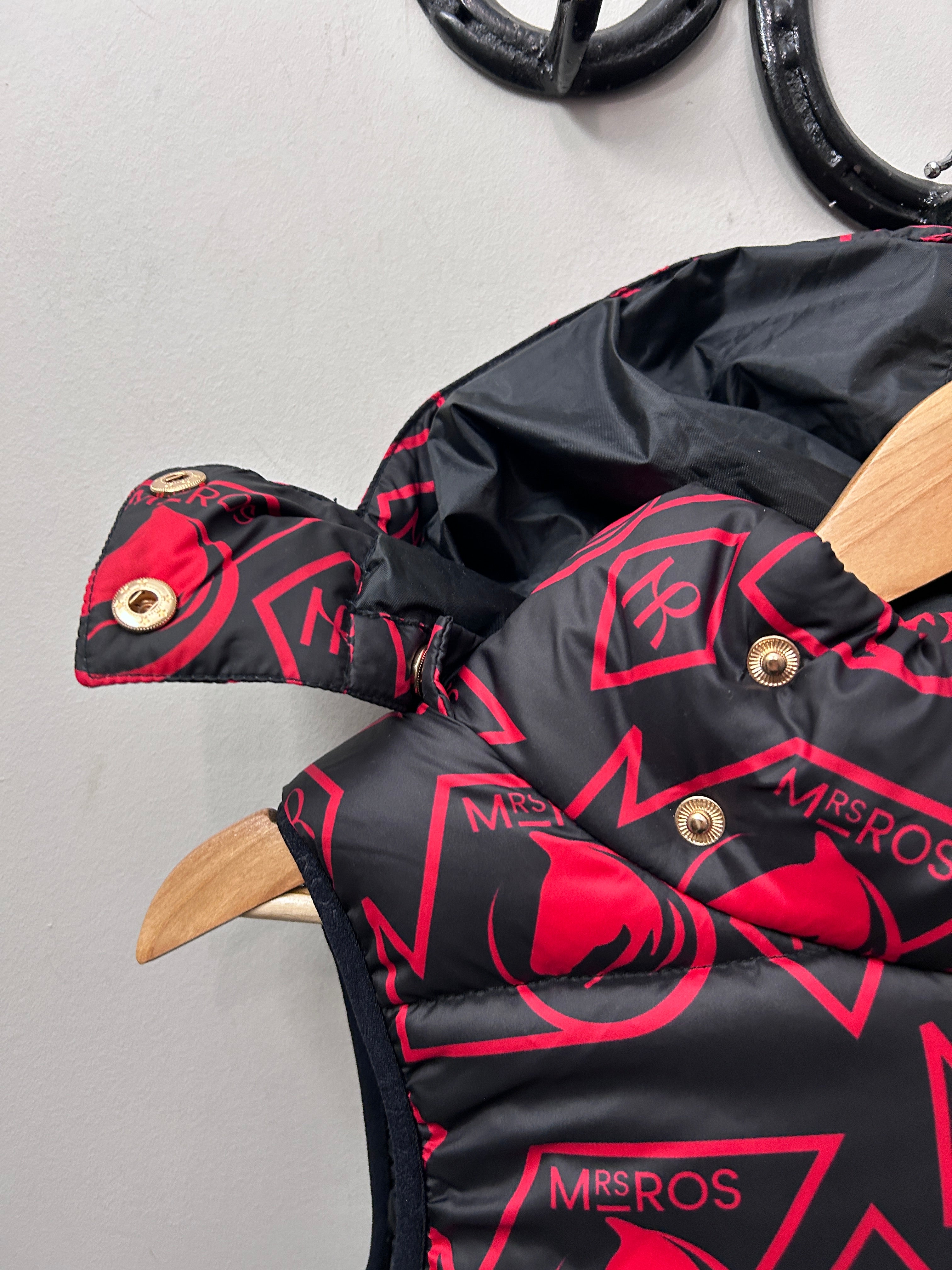 Mrs. Ros Equestrian Black and Red Vest Large
