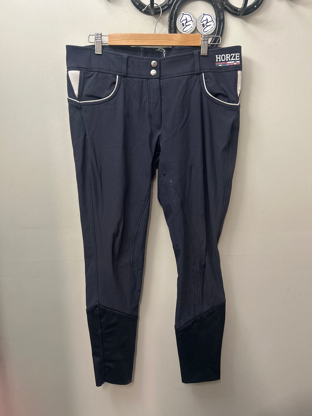 Horze Full Seat Silicone Navy Breeches
