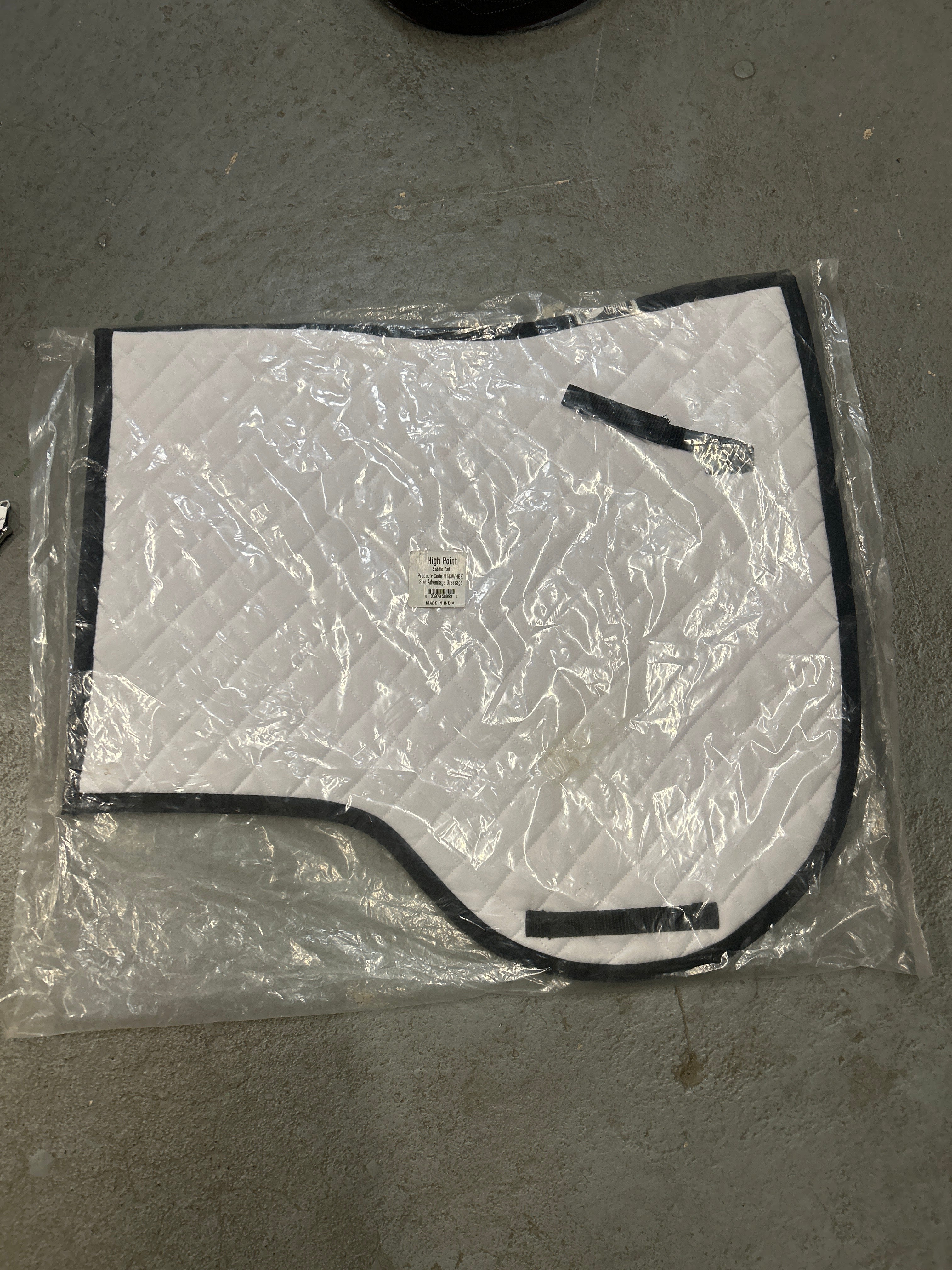 White Shaped Dressage Saddle Pad