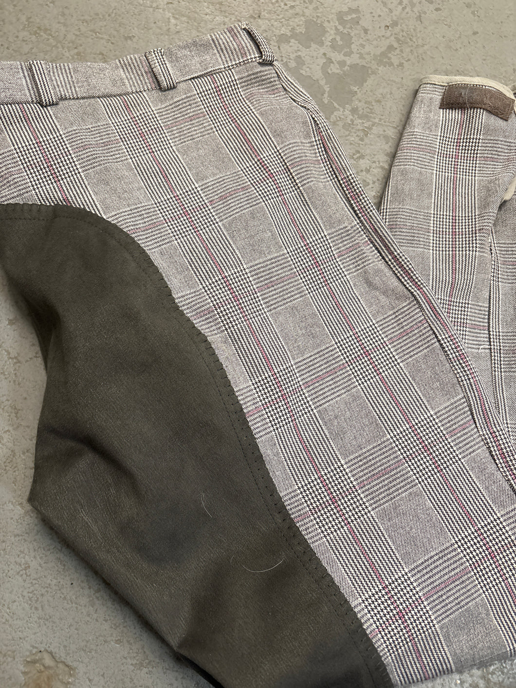 TuffRider Full Seat Grey Plaid Breeches 34